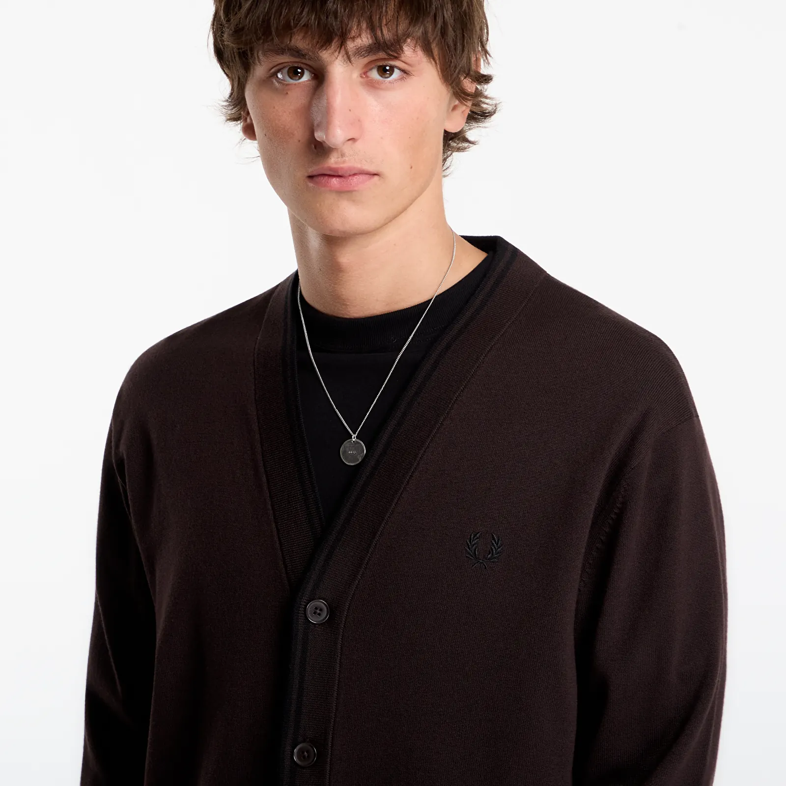 Kardigani FRED PERRY Classic Cardigan Rich Brown