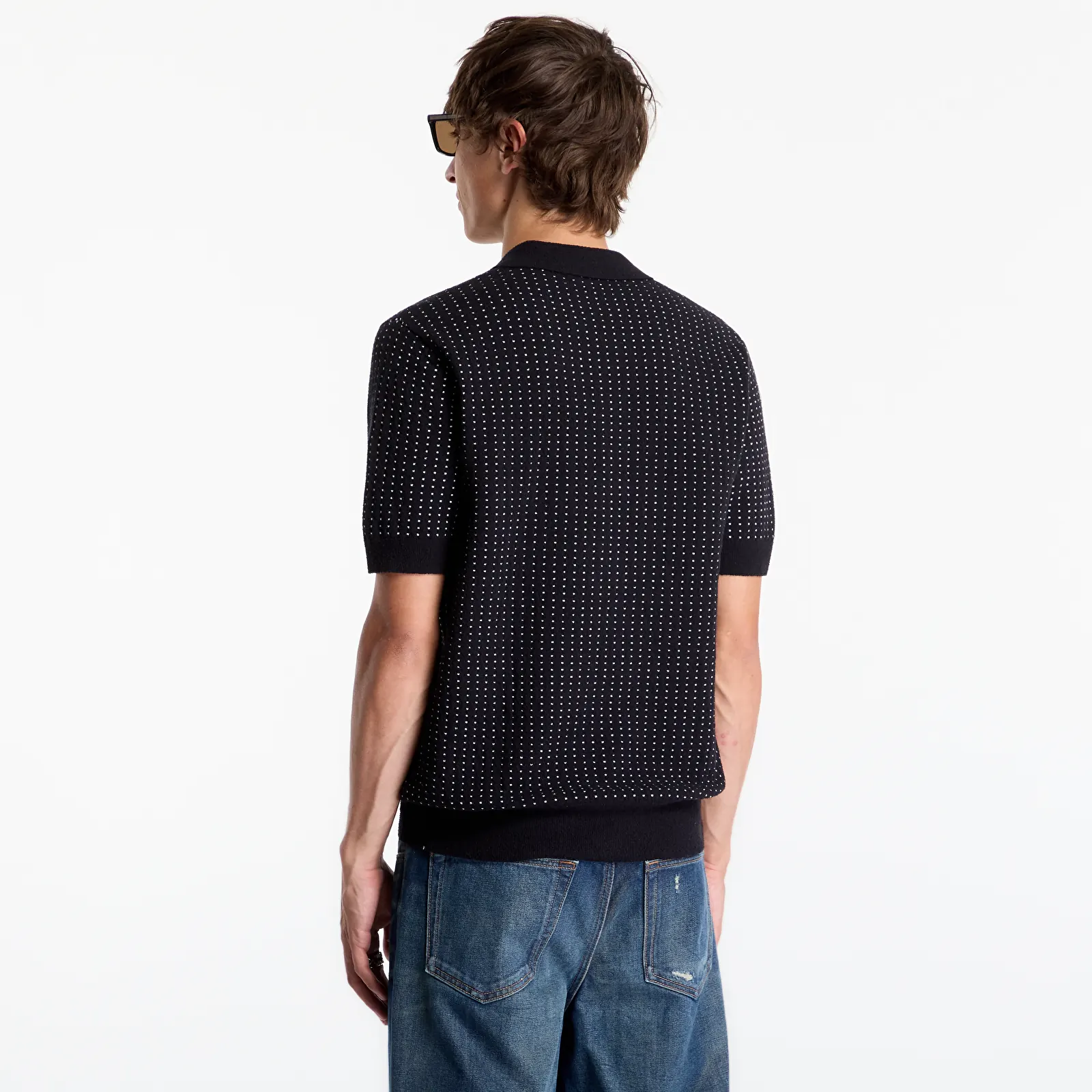 T-särgid FRED PERRY Boucle Dot Knitted Shirt Black