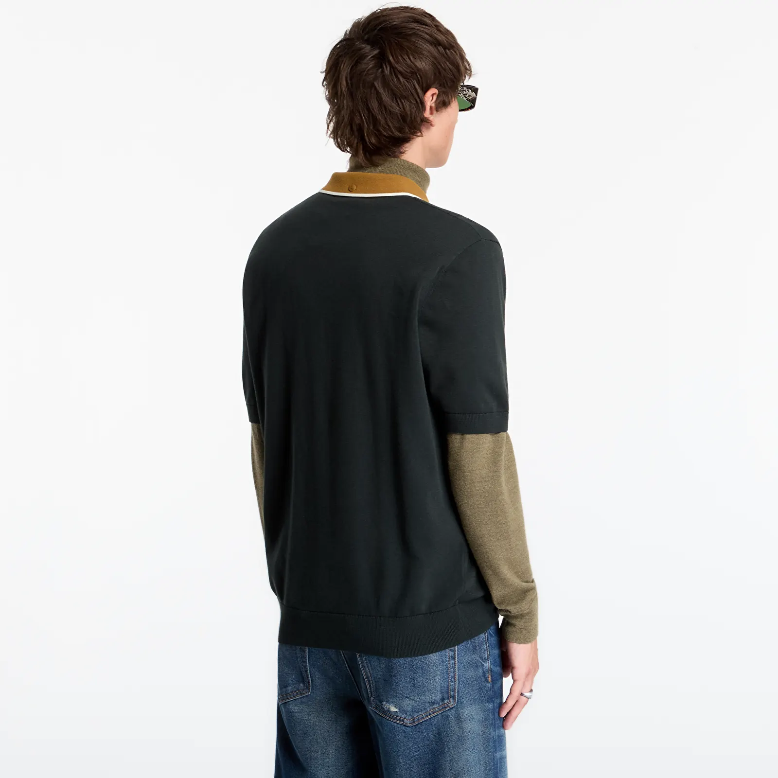 T-skjorter FRED PERRY Cable Knit Shirt Night Green