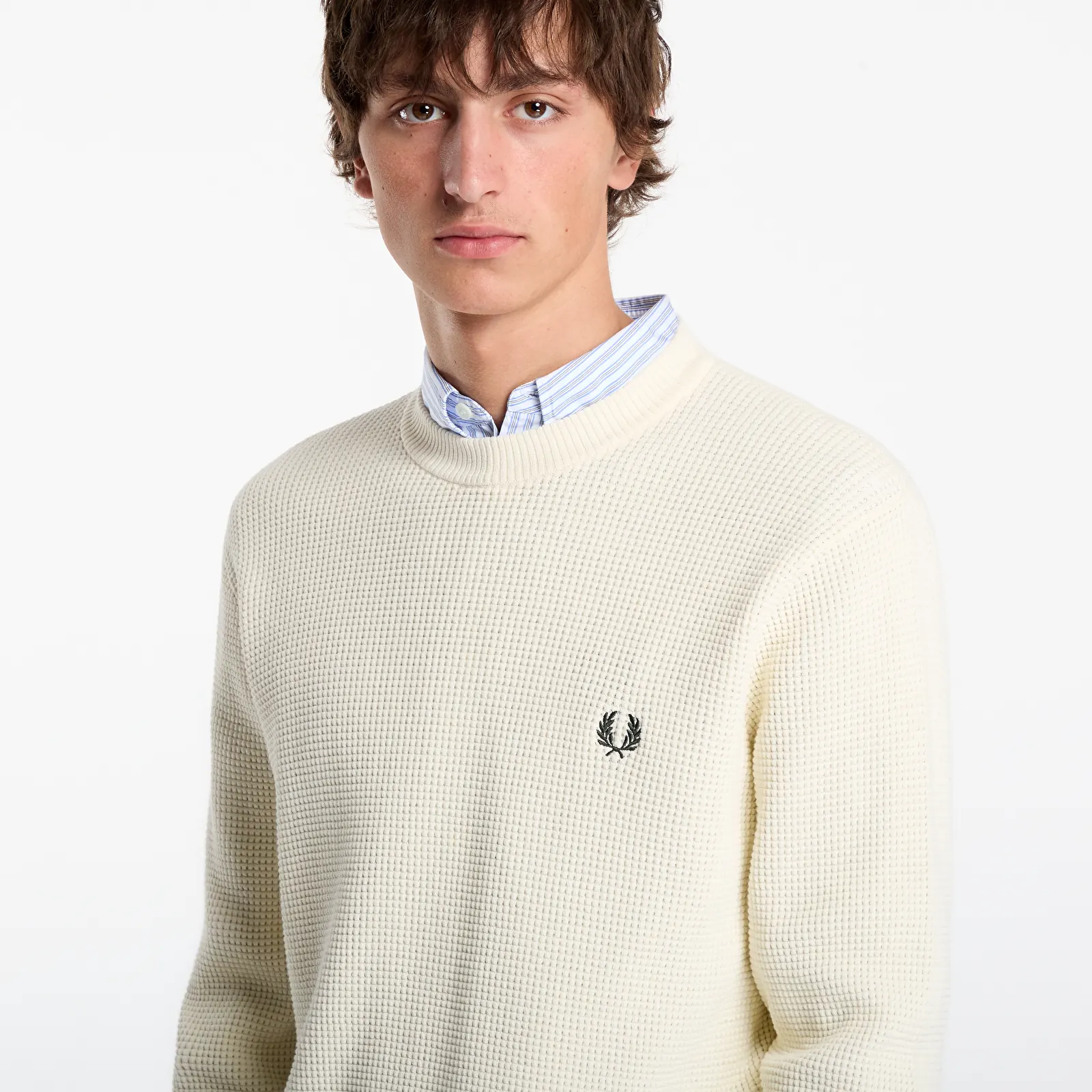 Pulovere FRED PERRY Waffle Stitch Jumper Ecru