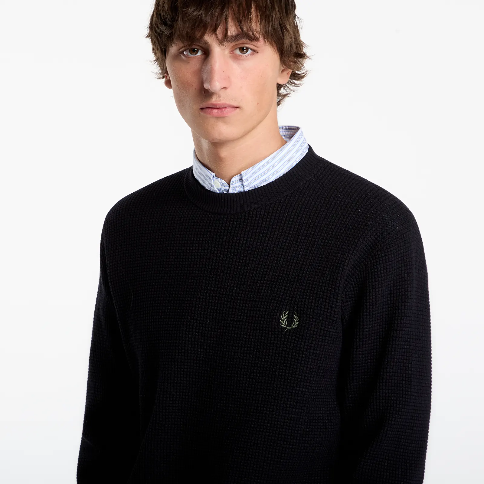 Sweaters FRED PERRY Waffle Stitch Jumper Black