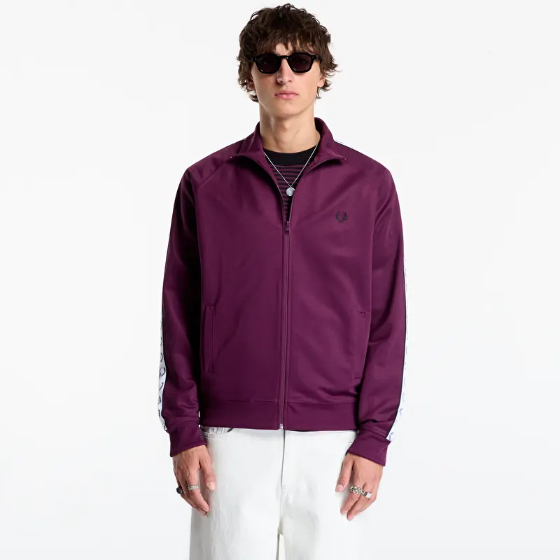 Sweatshirt FRED PERRY Contrast Tape Track Jacket Plum