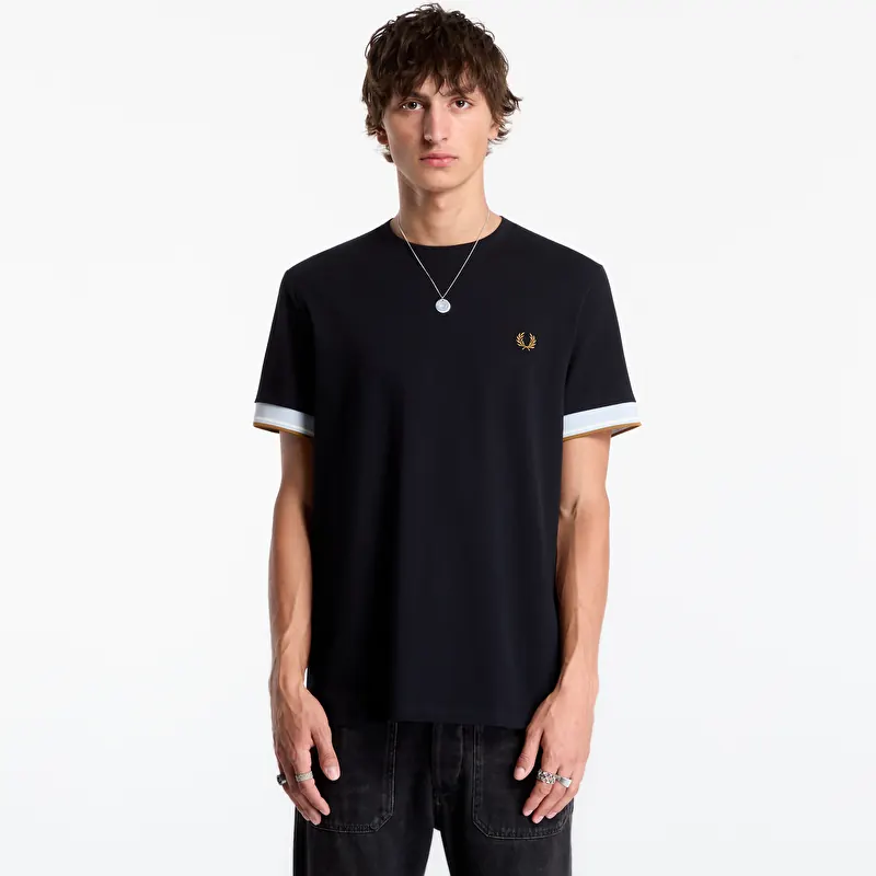 Majice FRED PERRY Twin Tipped Cuff T-shirt Black