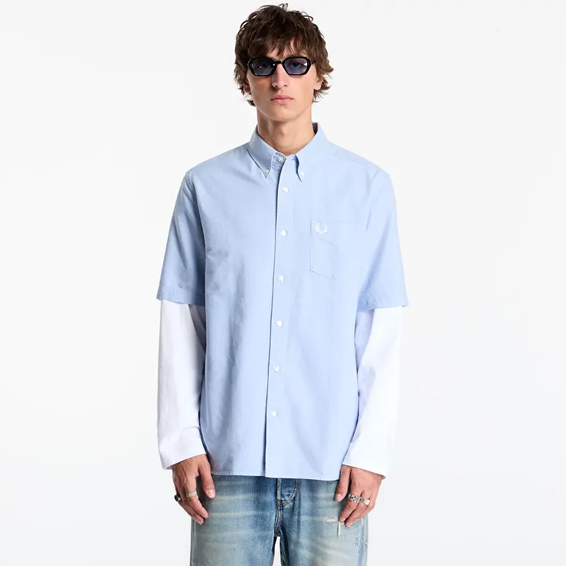 FRED PERRY Oxford Shirt Light Smoke