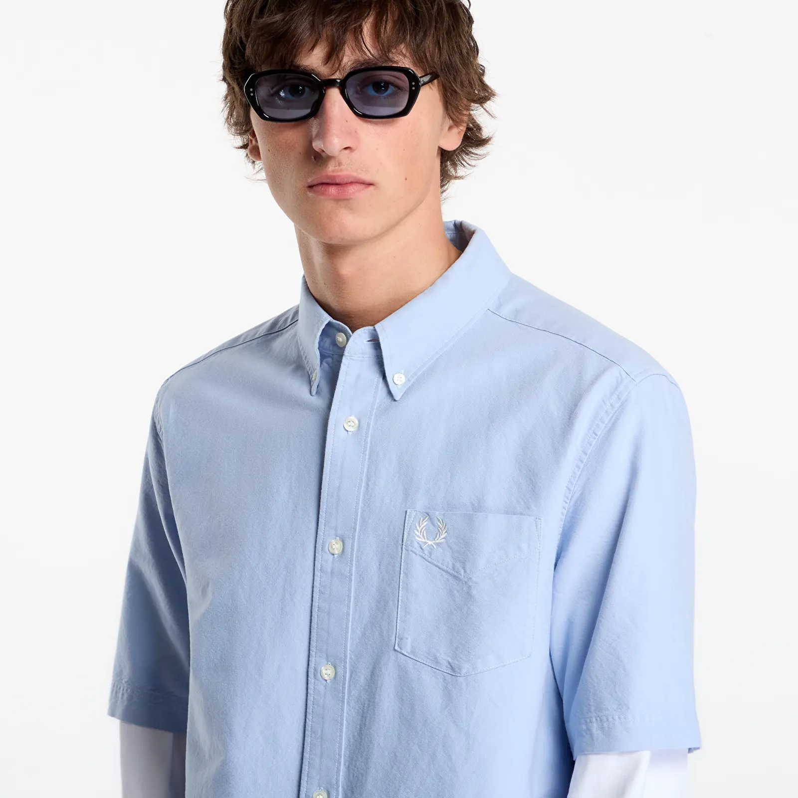 Shirts FRED PERRY Oxford Shirt Light Smoke