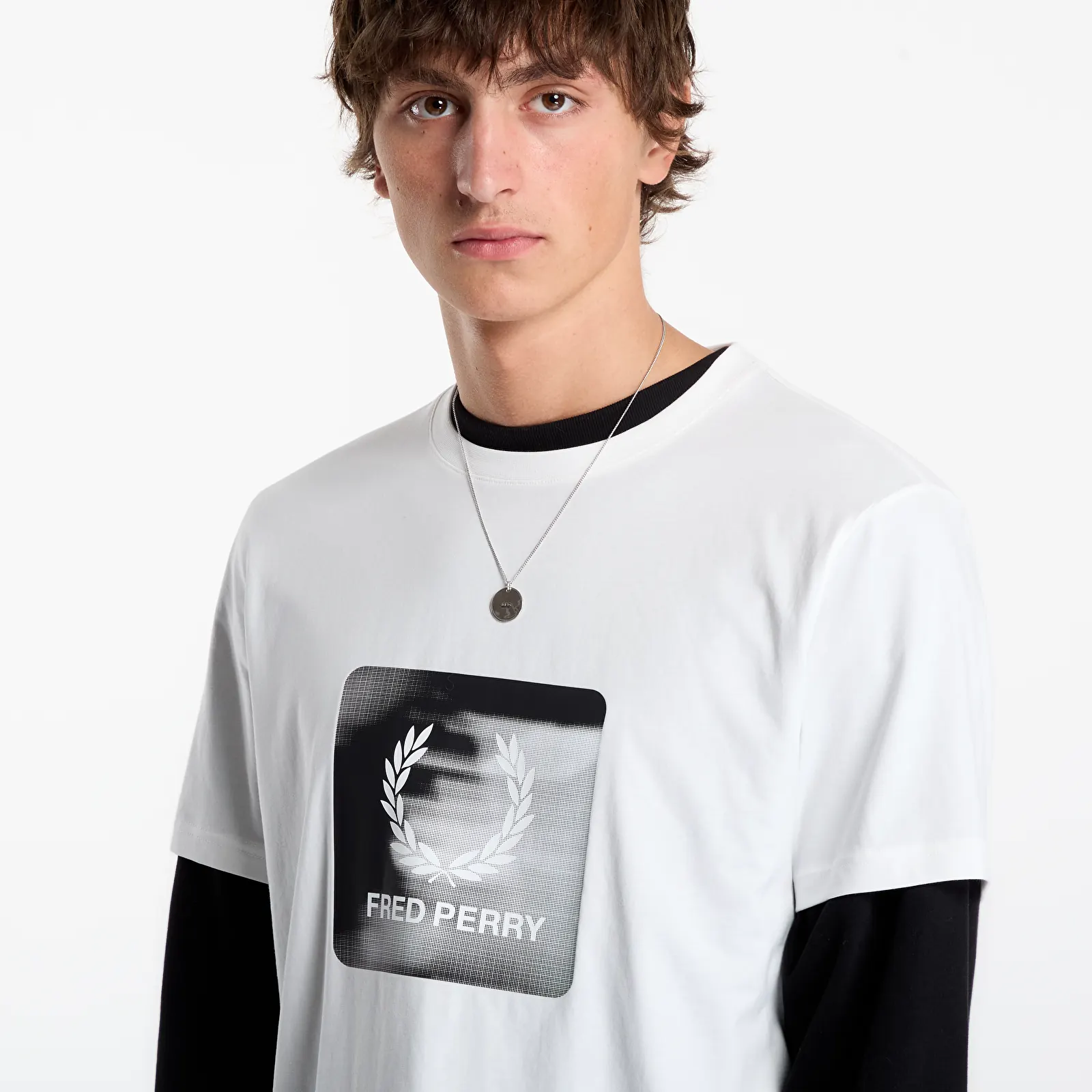 T-Shirts FRED PERRY Laurel Wreath Digital Tshirt Snow White