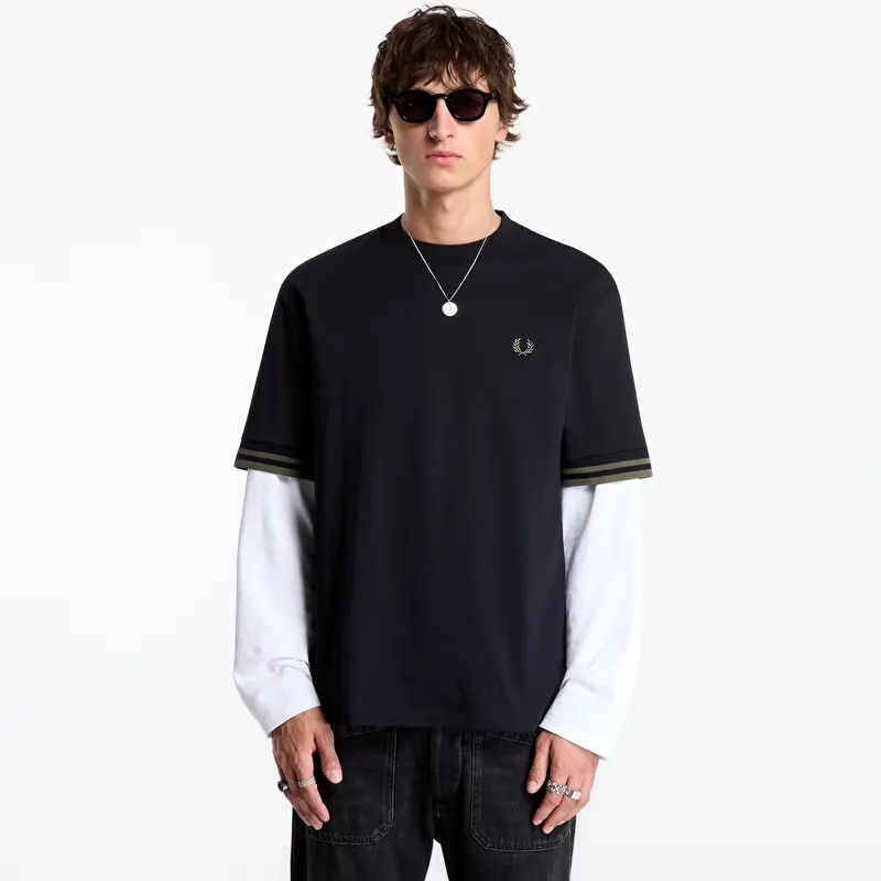 FRED PERRY Bold Tipped Tshirt Black