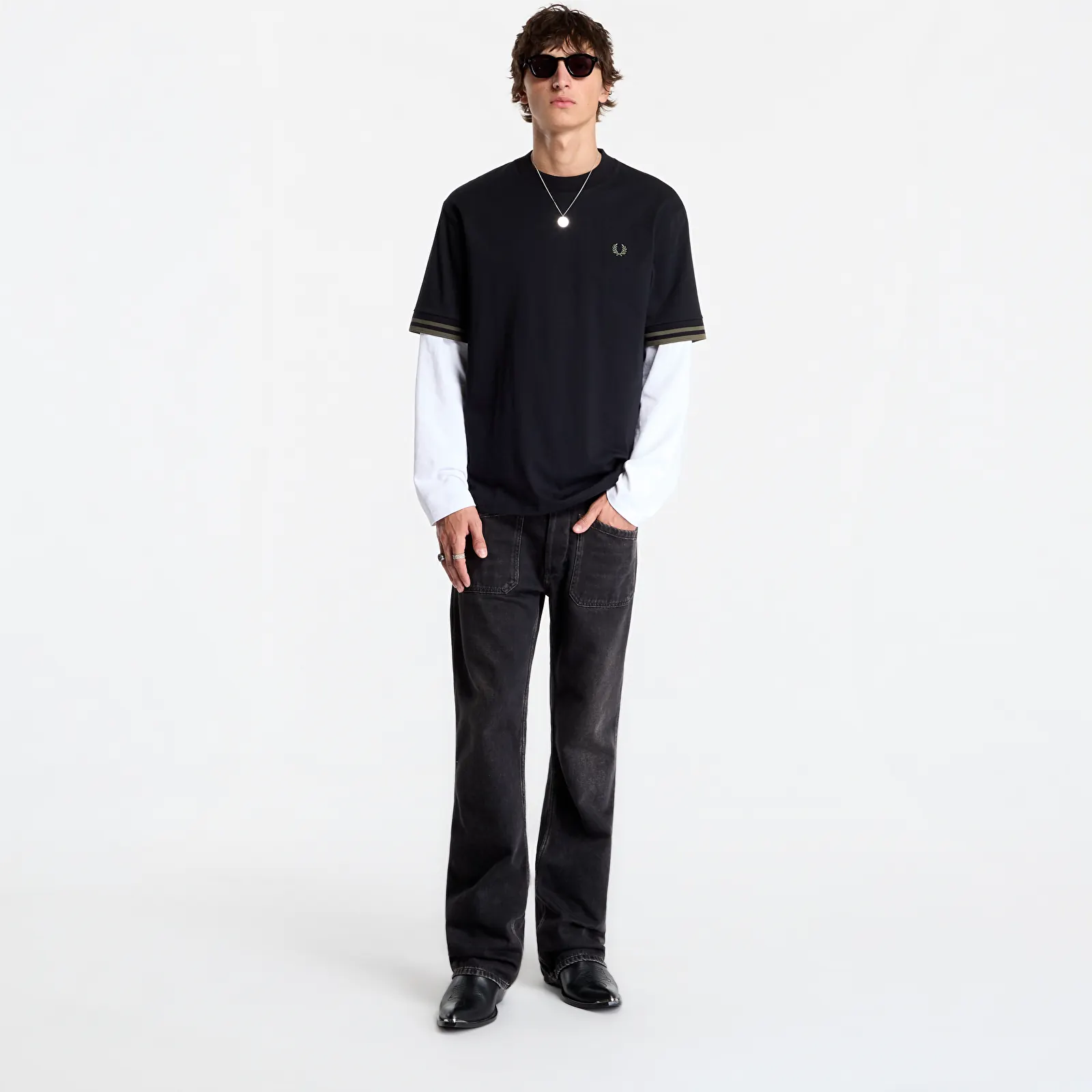 T-shirts FRED PERRY Bold Tipped Tshirt Black