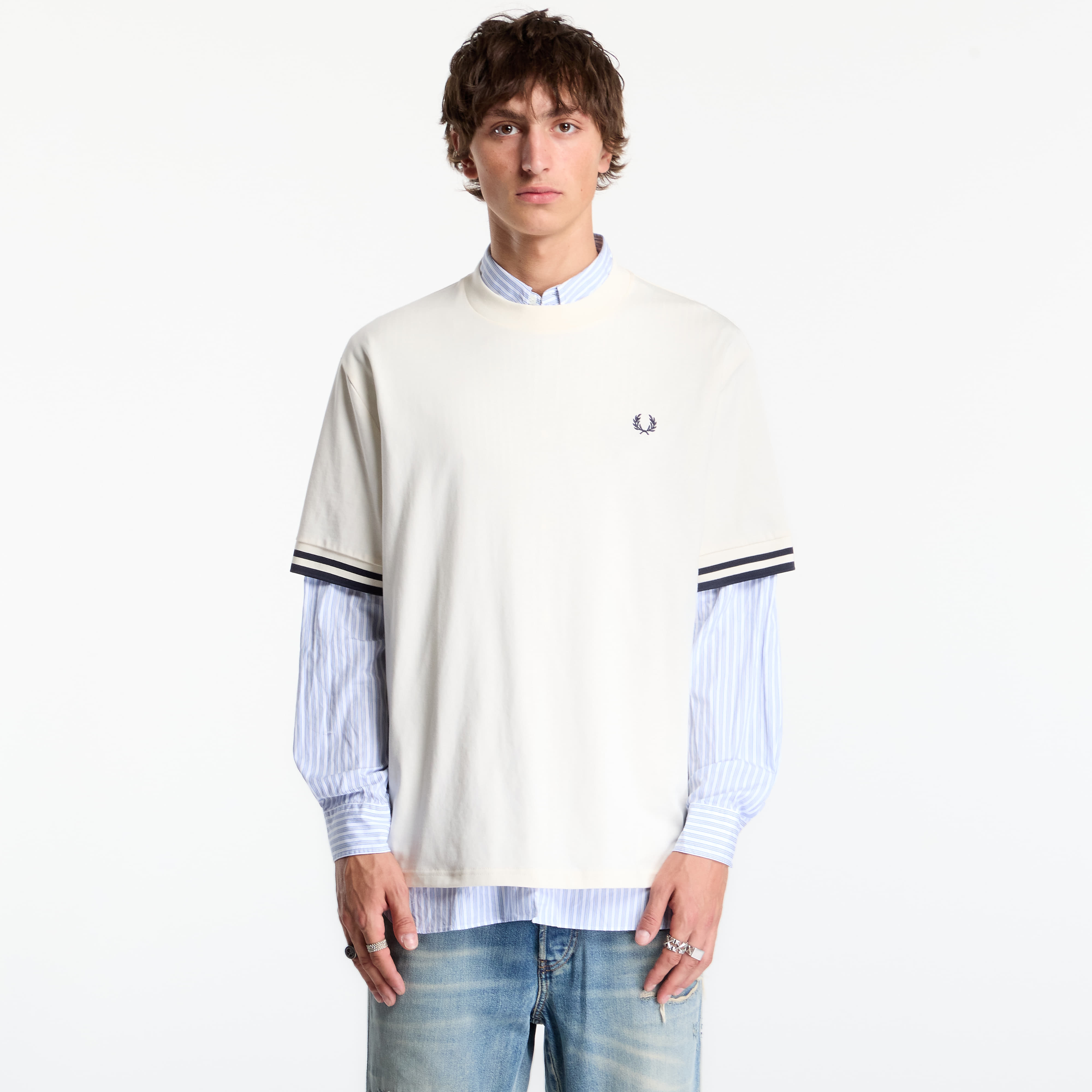 Tricou FRED PERRY Bold Tipped Tshirt Ecru XL
