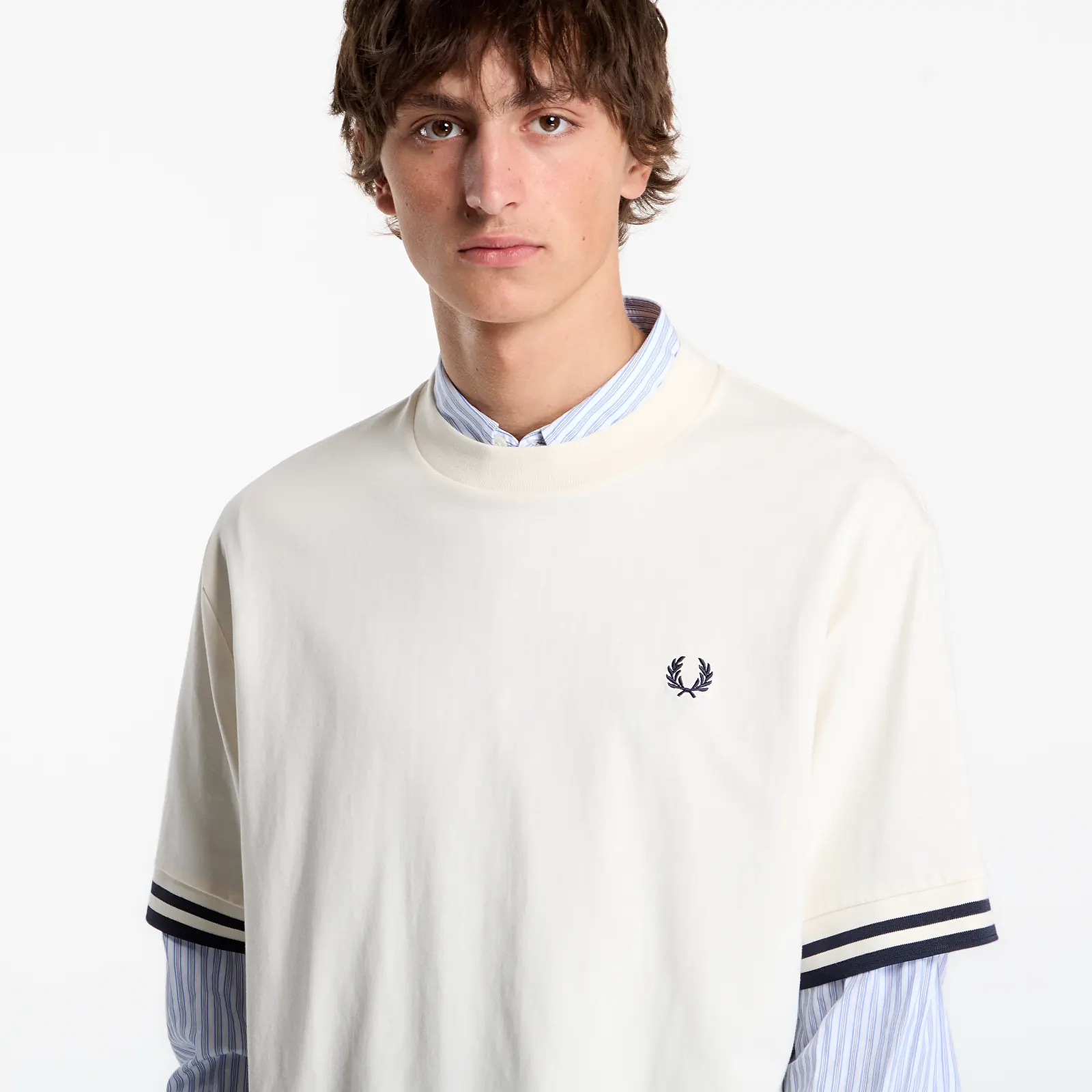 Men's T-shirts FRED PERRY Bold Tipped Tshirt Ecru