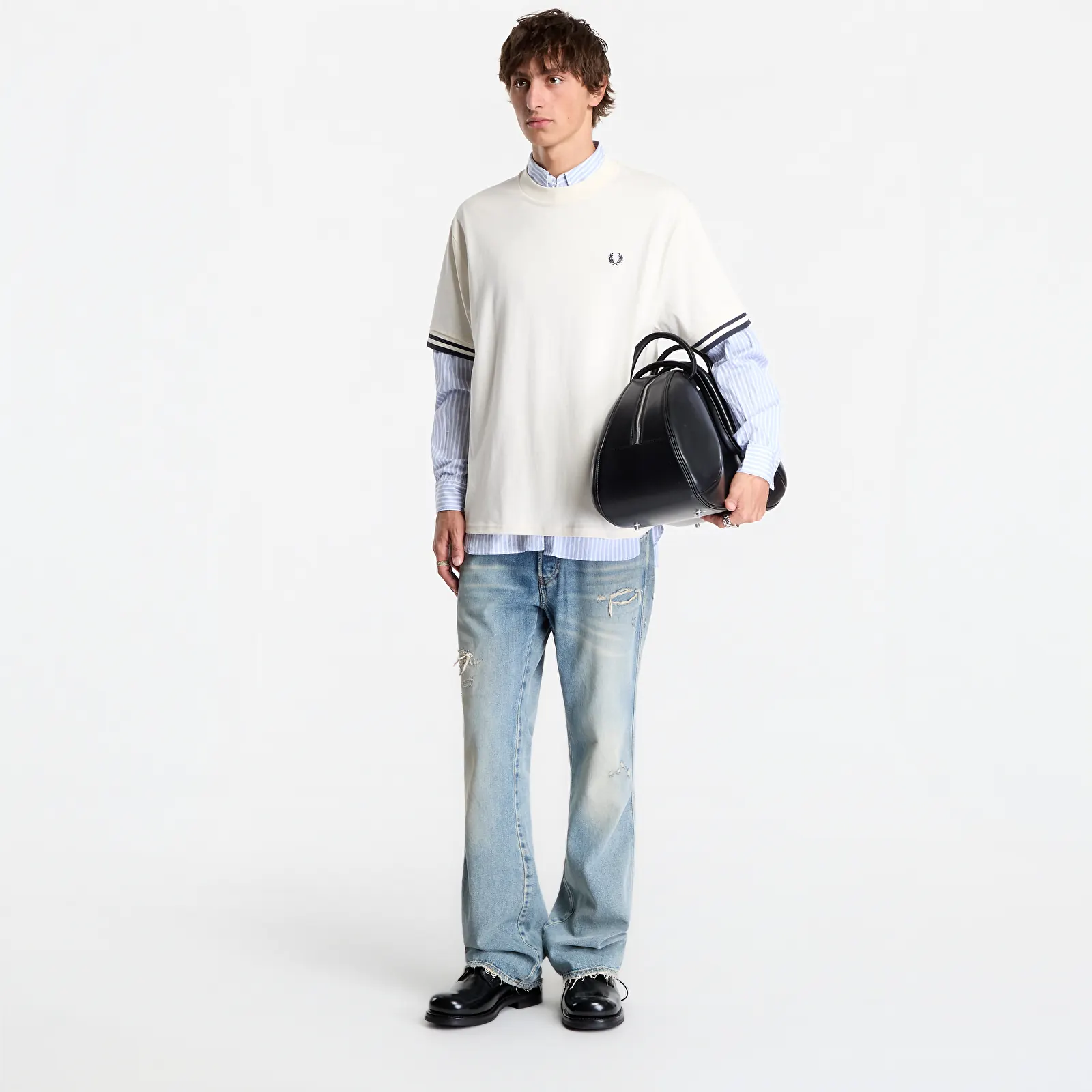 Men's T-shirts FRED PERRY Bold Tipped Tshirt Ecru