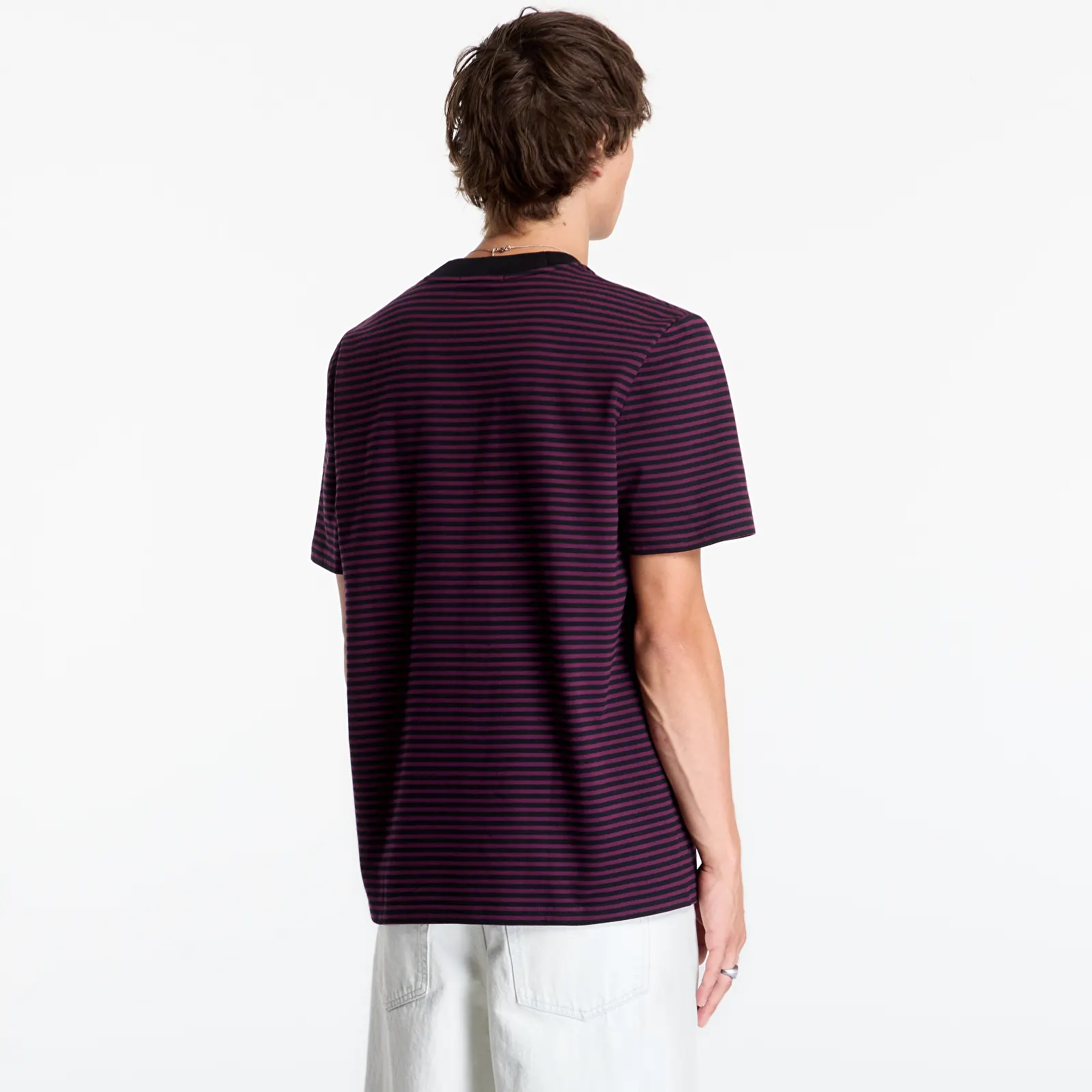 Camisetas FRED PERRY Fine Stripe Heavyweight Tshirt Plum