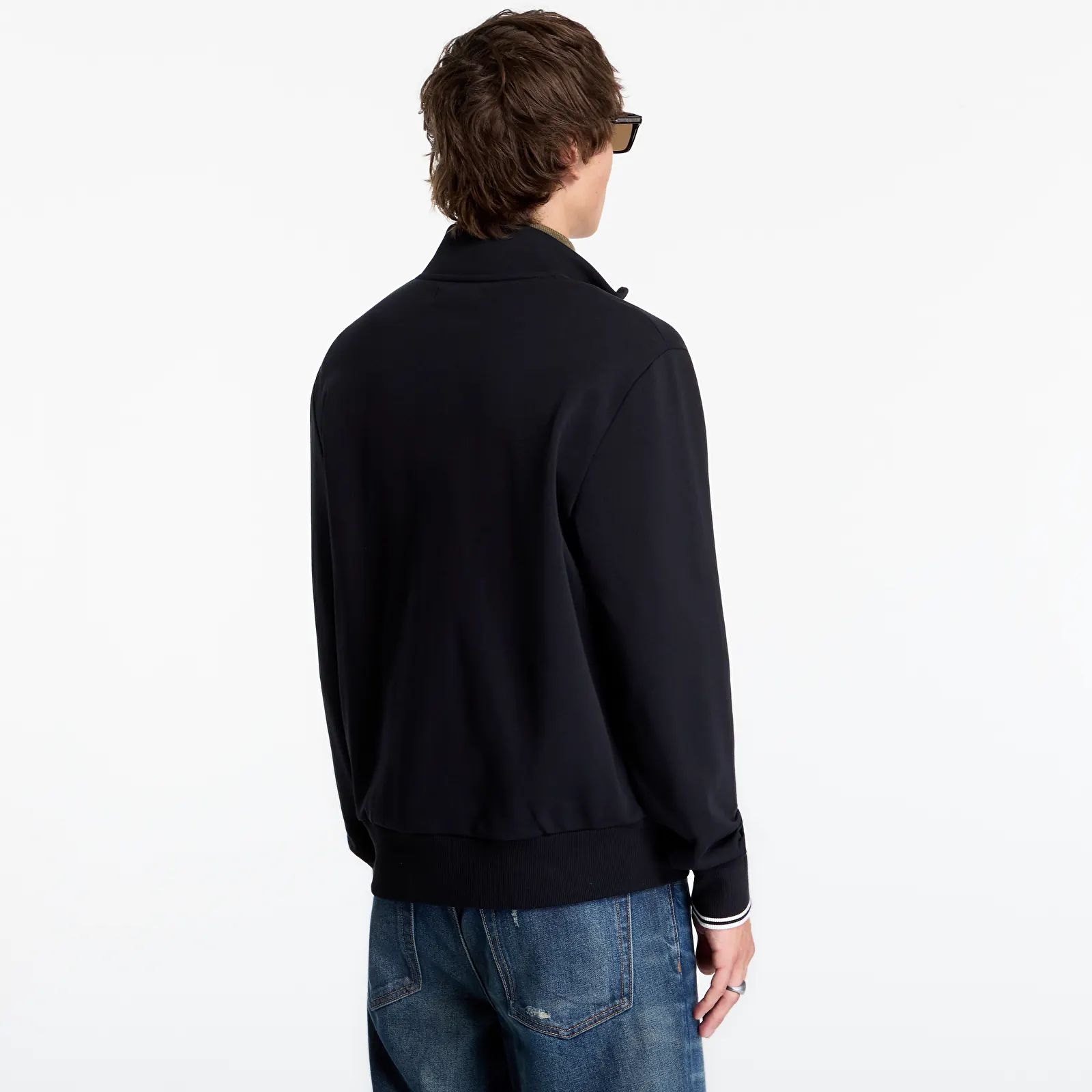 Hoodies en truien FRED PERRY Zip Through Sweatshirt Black