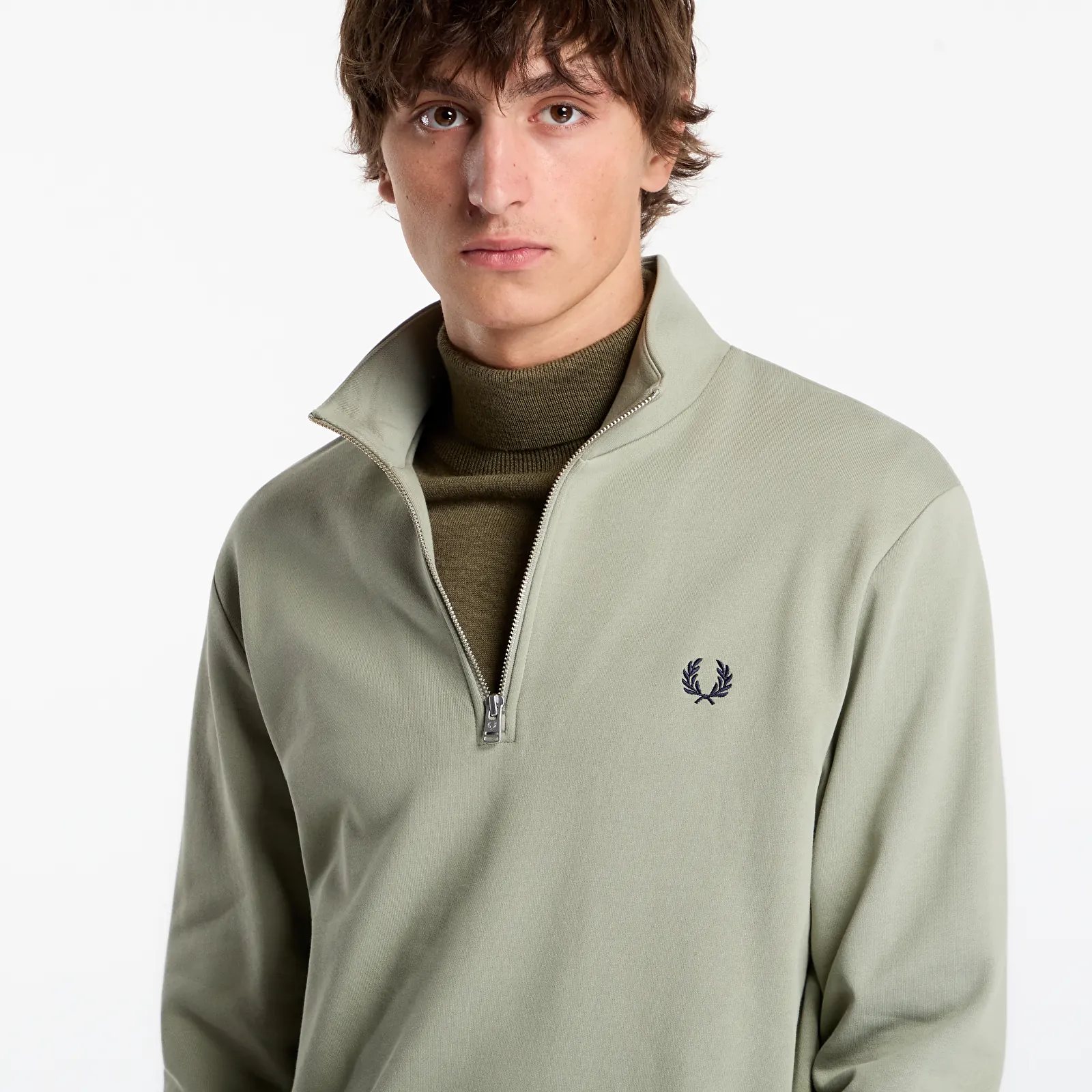 Hoodies and sweatshirts  FRED PERRY Half Zip Sweatshirt Seagrass
