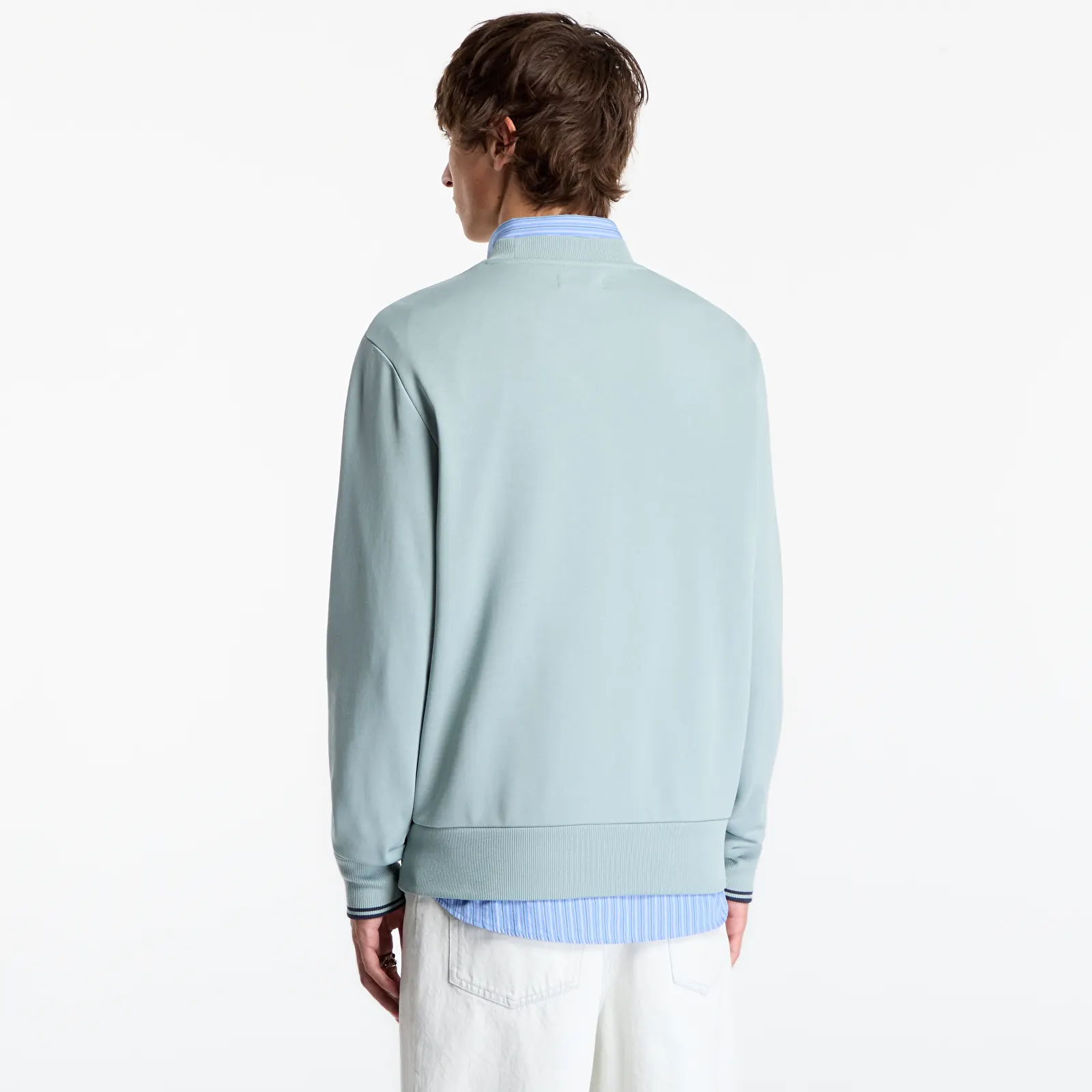 Hanorace pentru bărbați FRED PERRY Crew Neck Sweatshirt Silver Blue