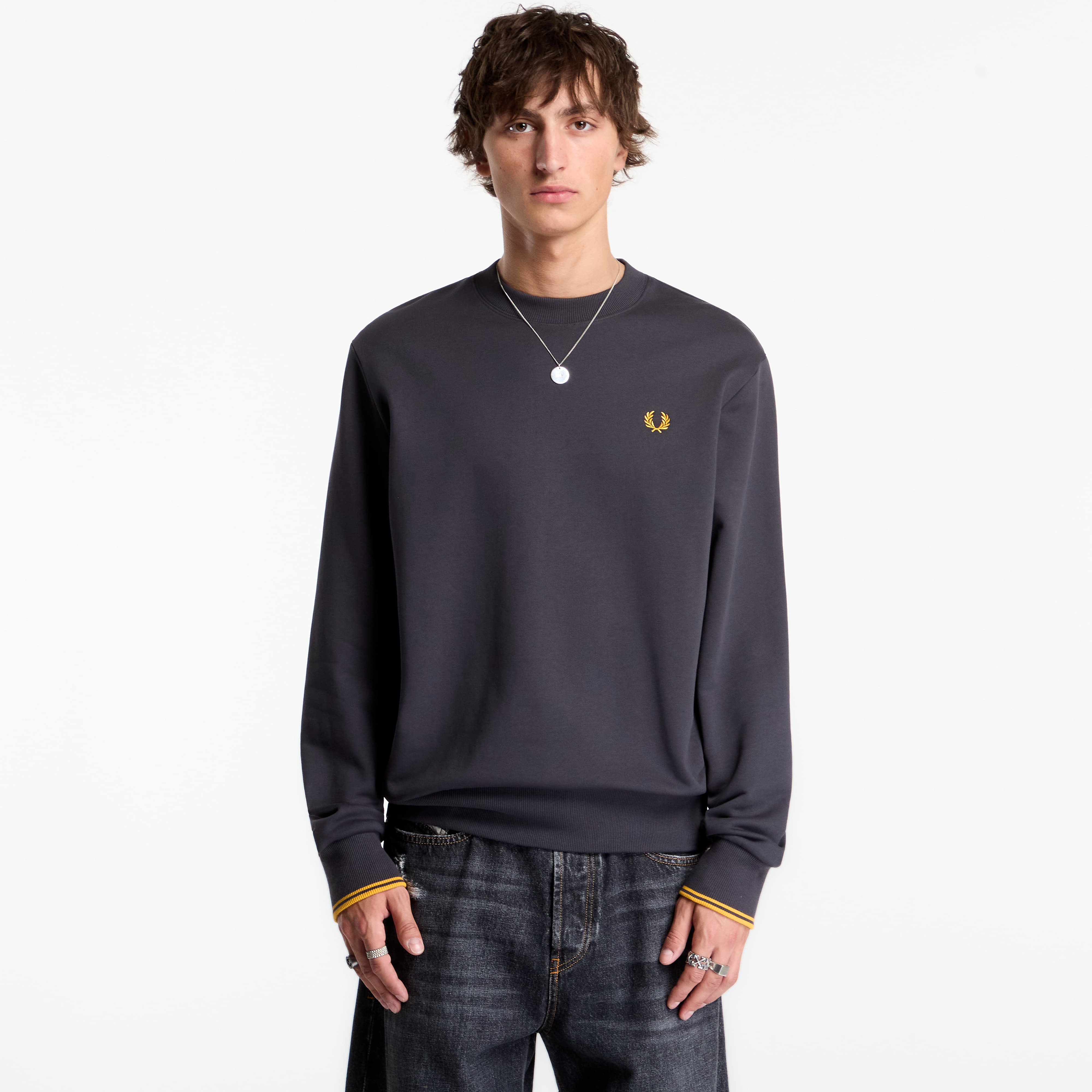 Sweatshirt FRED PERRY Crew Neck Sweatshirt Grey M