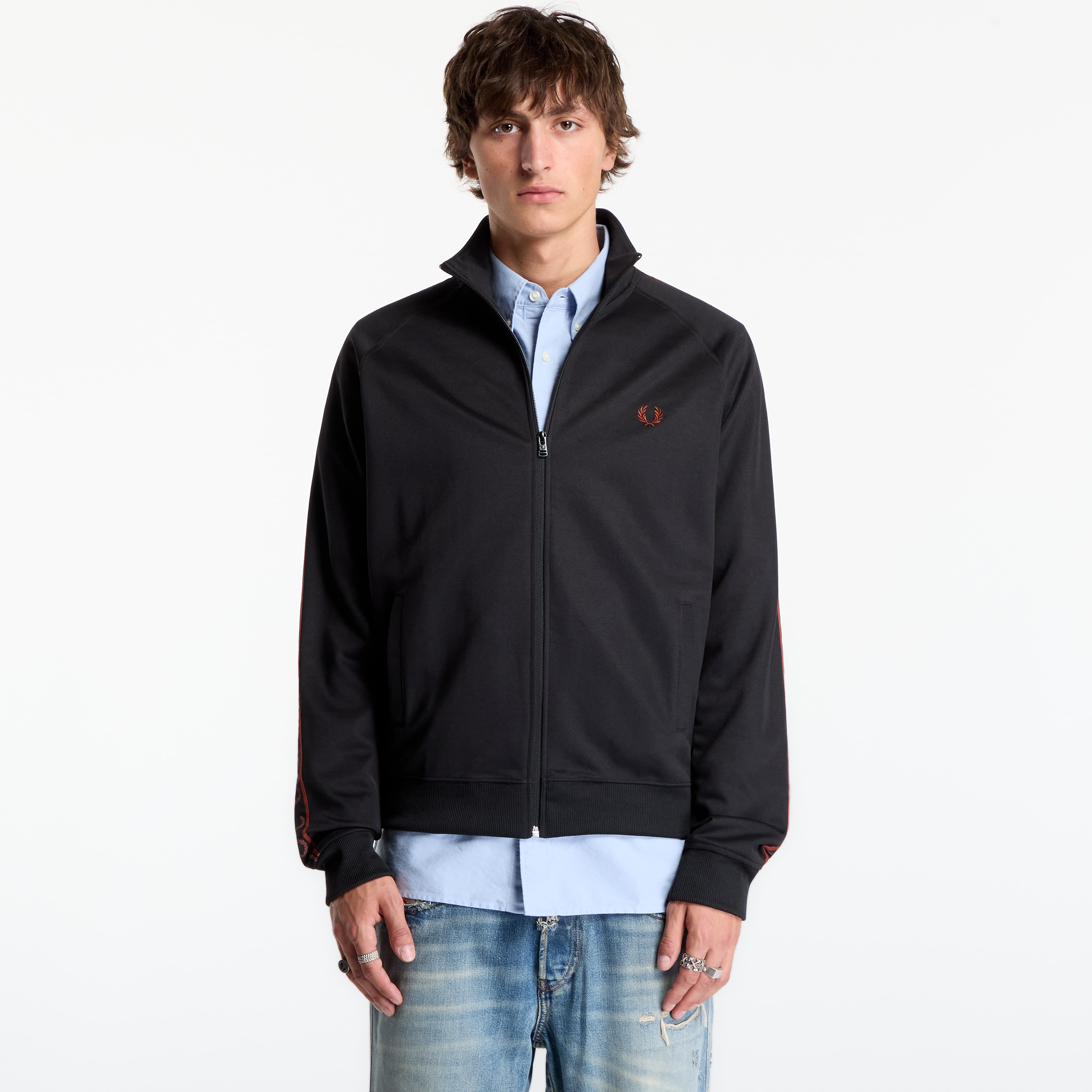 Sweatshirt FRED PERRY Contrast Tape Track Jacket Black L