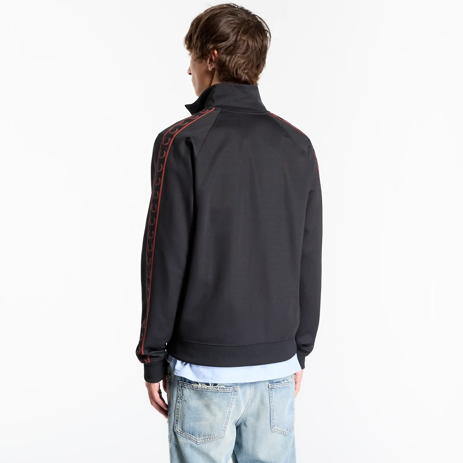 Men's hoodies FRED PERRY Contrast Tape Track Jacket Black