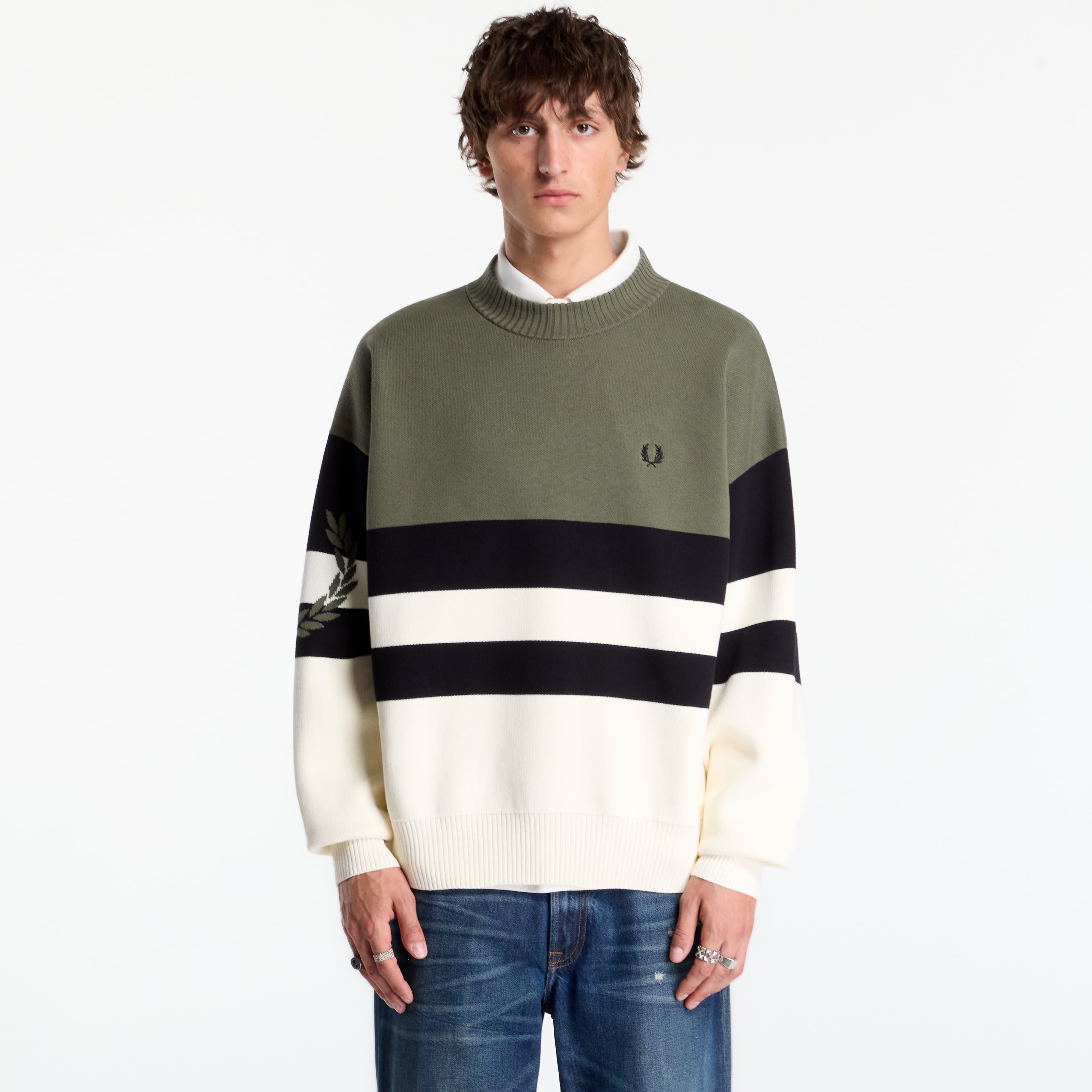 Пуловер FRED PERRY Tipped Graphic Jumper Lrl Wrth Green XL