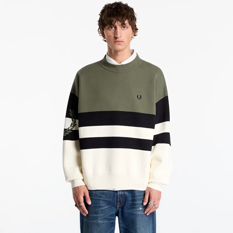 Trui FRED PERRY Tipped Graphic Jumper Lrl Wrth Green