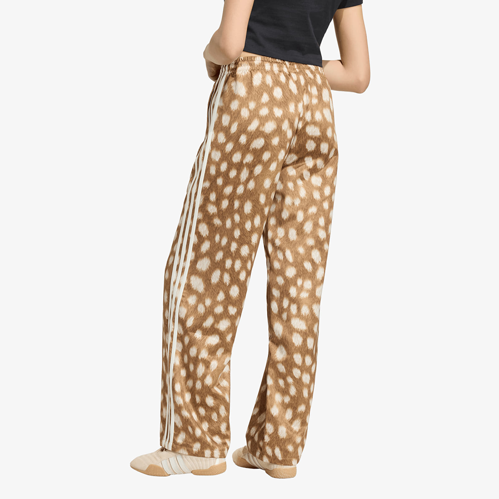 Byxor för kvinnor adidas Animal Print Firebird Trackpant Brown Desert