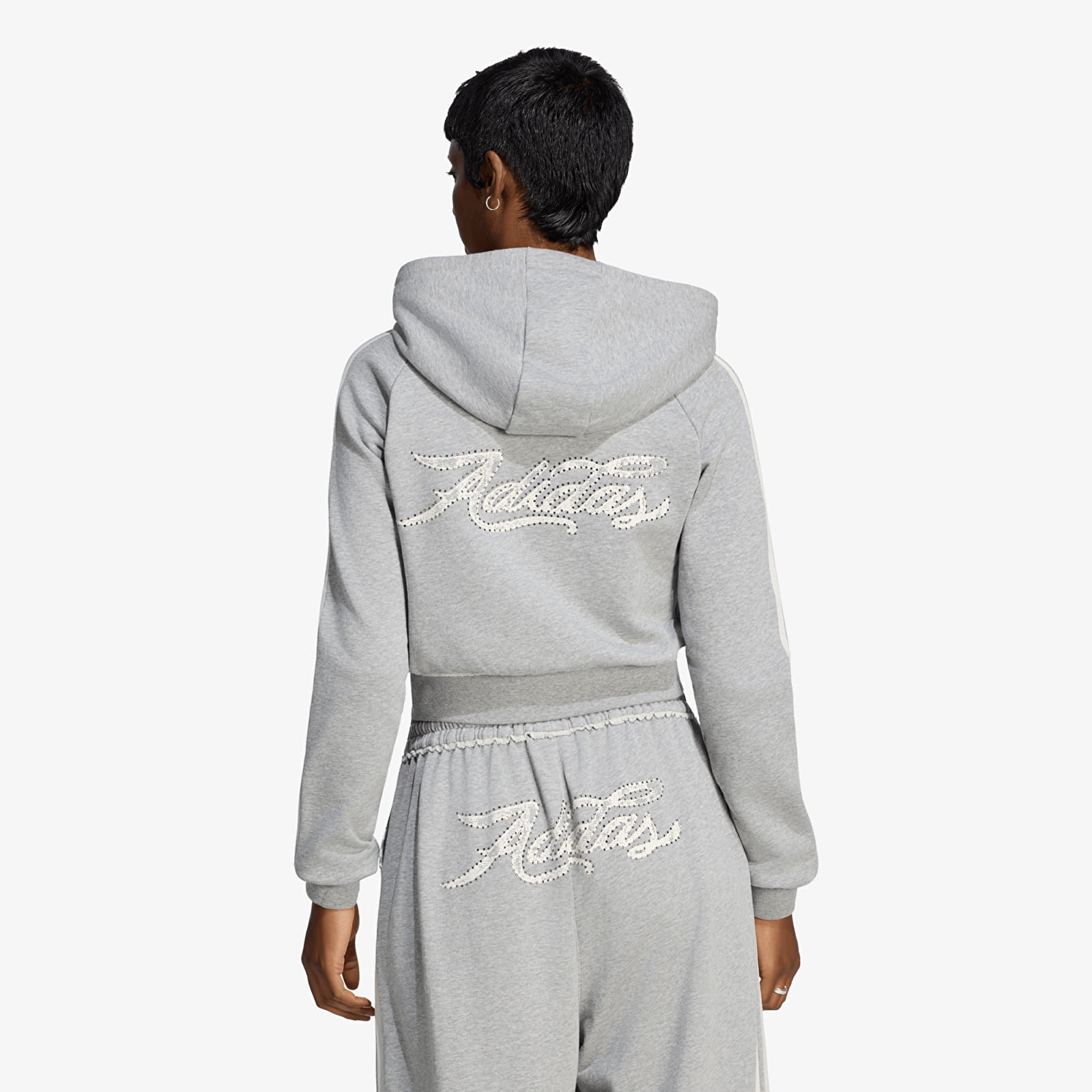 Jassen adidas Graphic Short Front ZIP Track Top Medium Grey Heather
