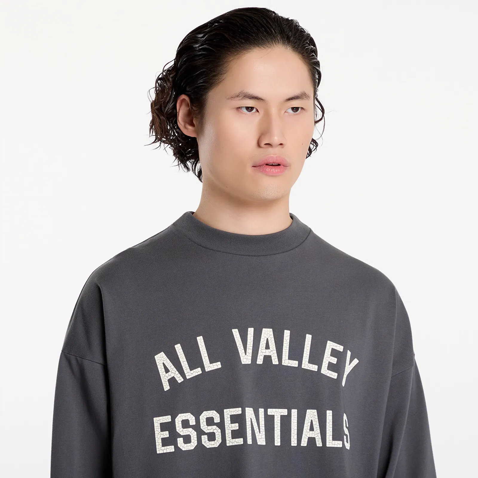Tricouri  Fear Of God Essentials Merch Long Sleeve Tee Iron Grey