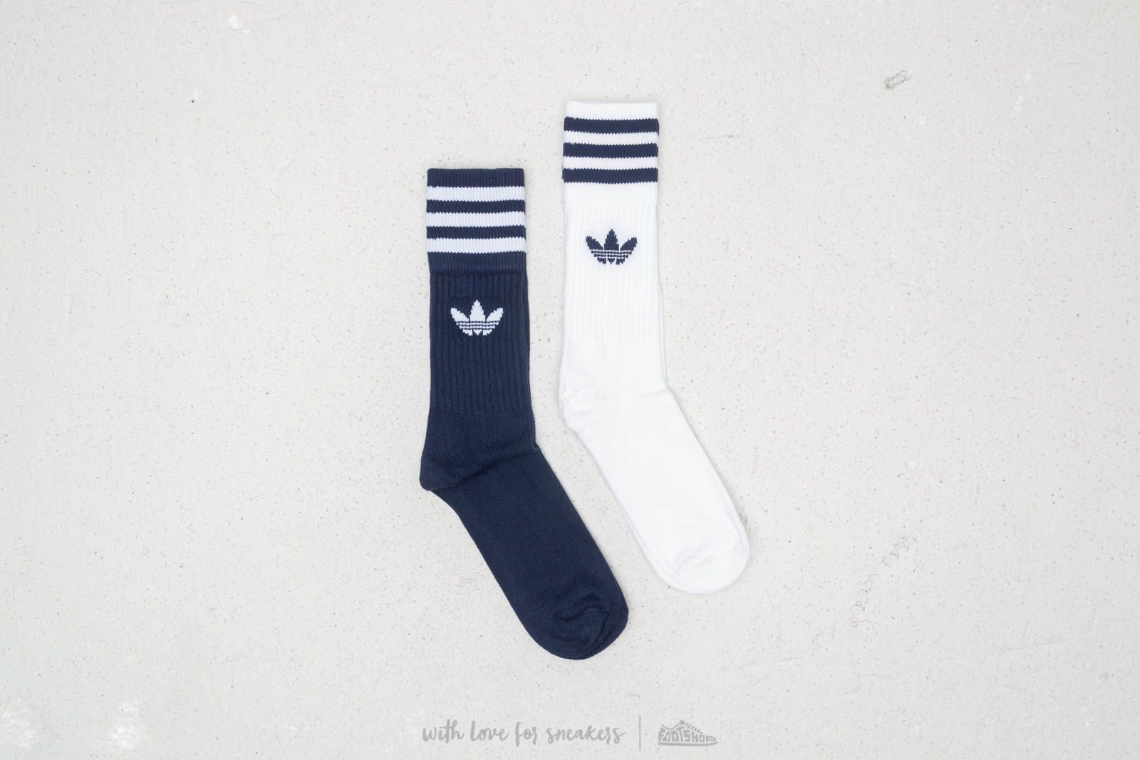 Chaussettes adidas Solid Crew Socks 2 Pack Navy/ White