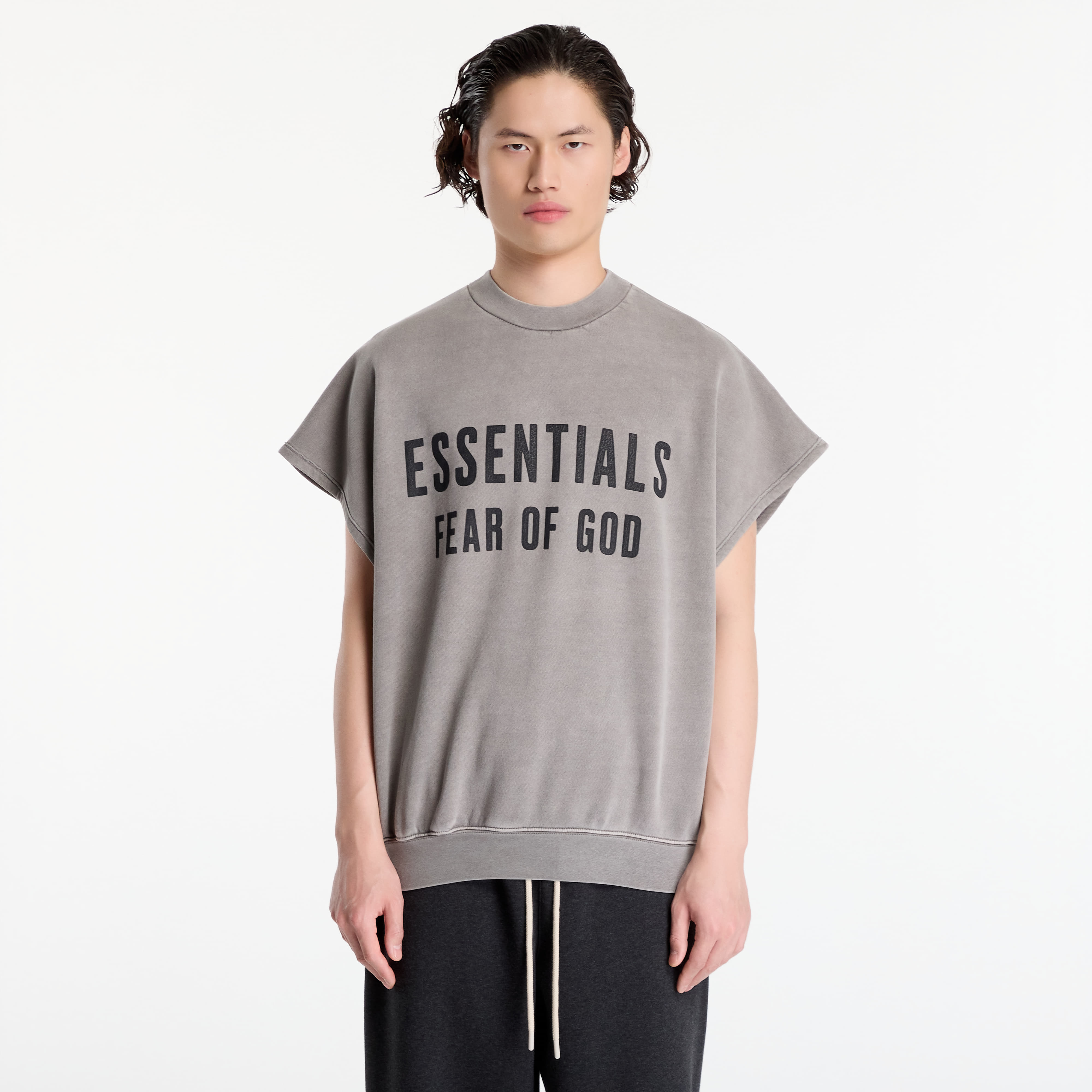 Суитшърт Fear Of God Essentials Relaxed Fleece Cutoff Sweatshirt Washed Seal M