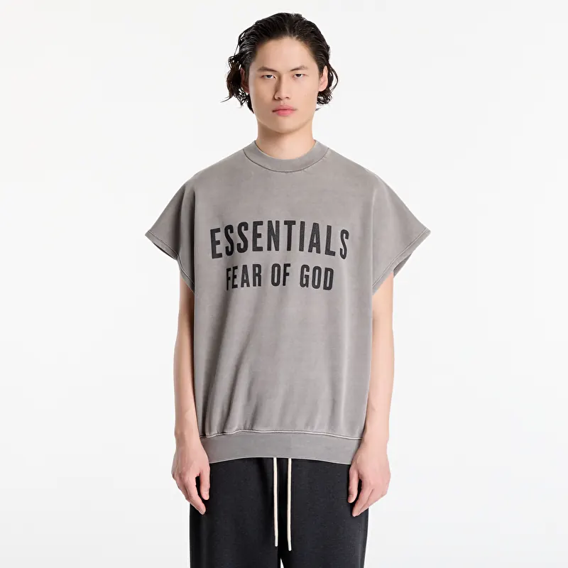 Sweatshirt Fear Of God Essentials Relaxed Fleece Cutoff Sweatshirt Washed Seal