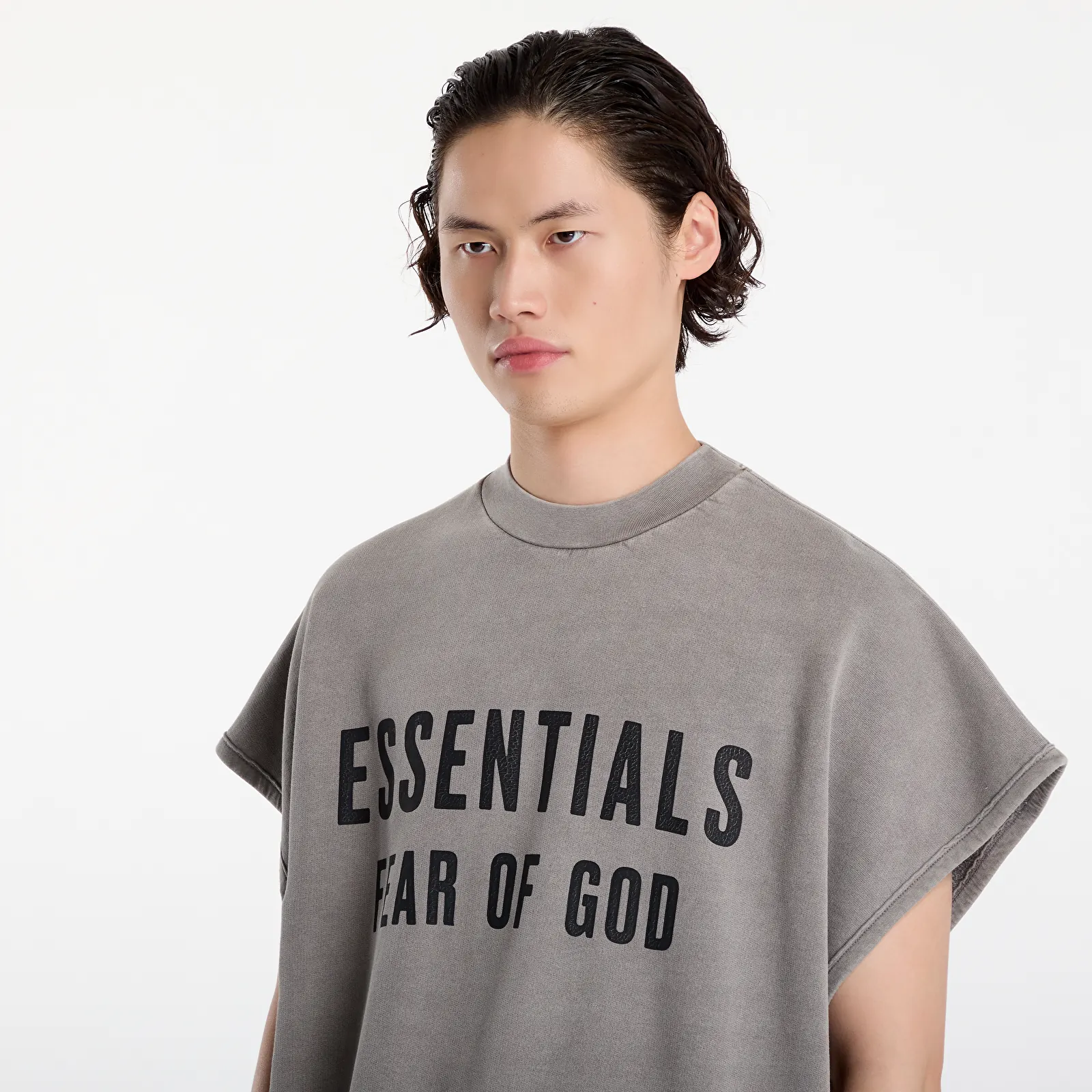 Sweatshirts Fear Of God Essentials Relaxed Fleece Cutoff Sweatshirt Washed Seal