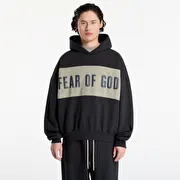 Fear Of God Essentials Cropped Relaxed Panelled Hoodie Iron Grey Heather/ Seal Heather