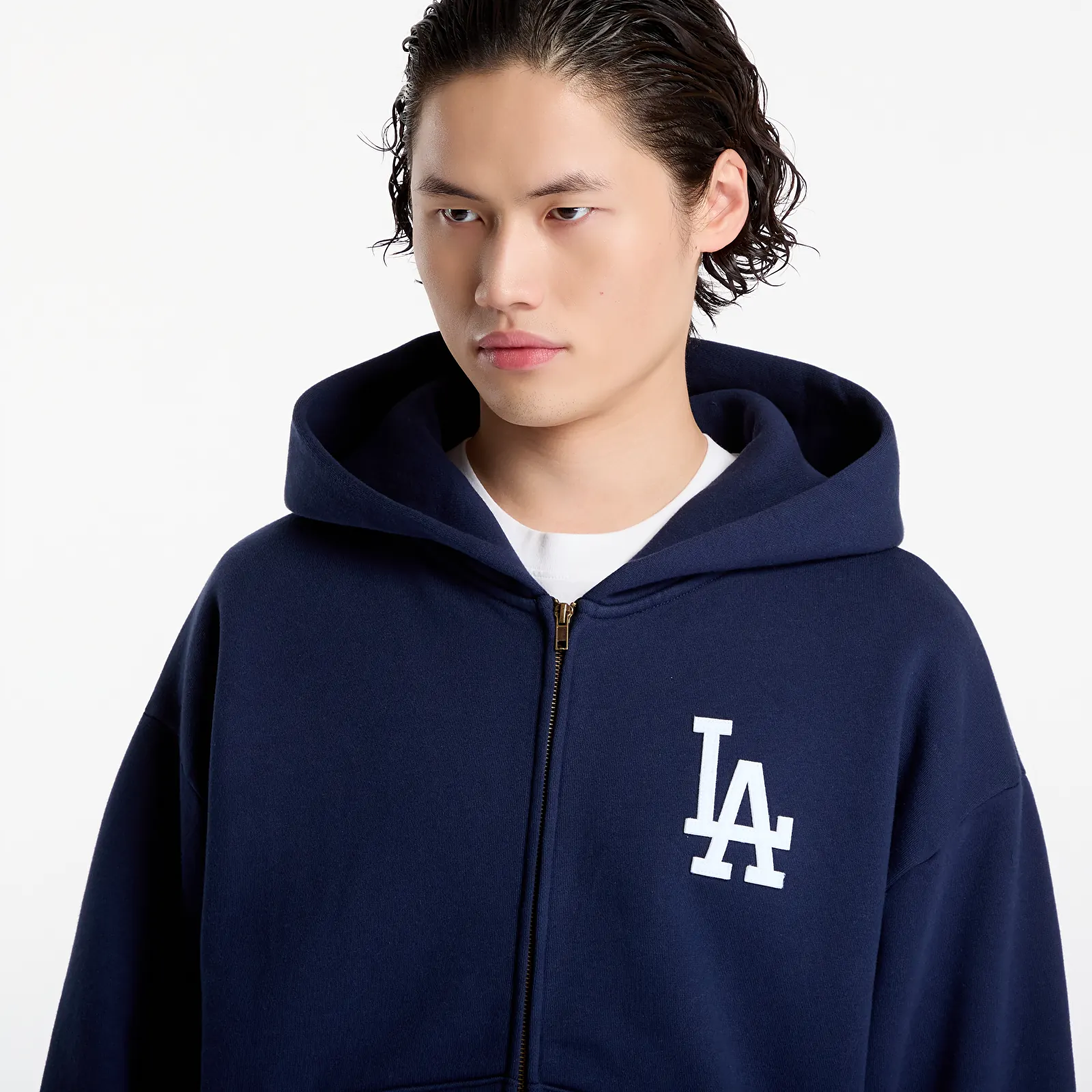 Hoodies and sweatshirts  Sporty & Rich LA Serif Zip Hoodie UNISEX Dark Navy