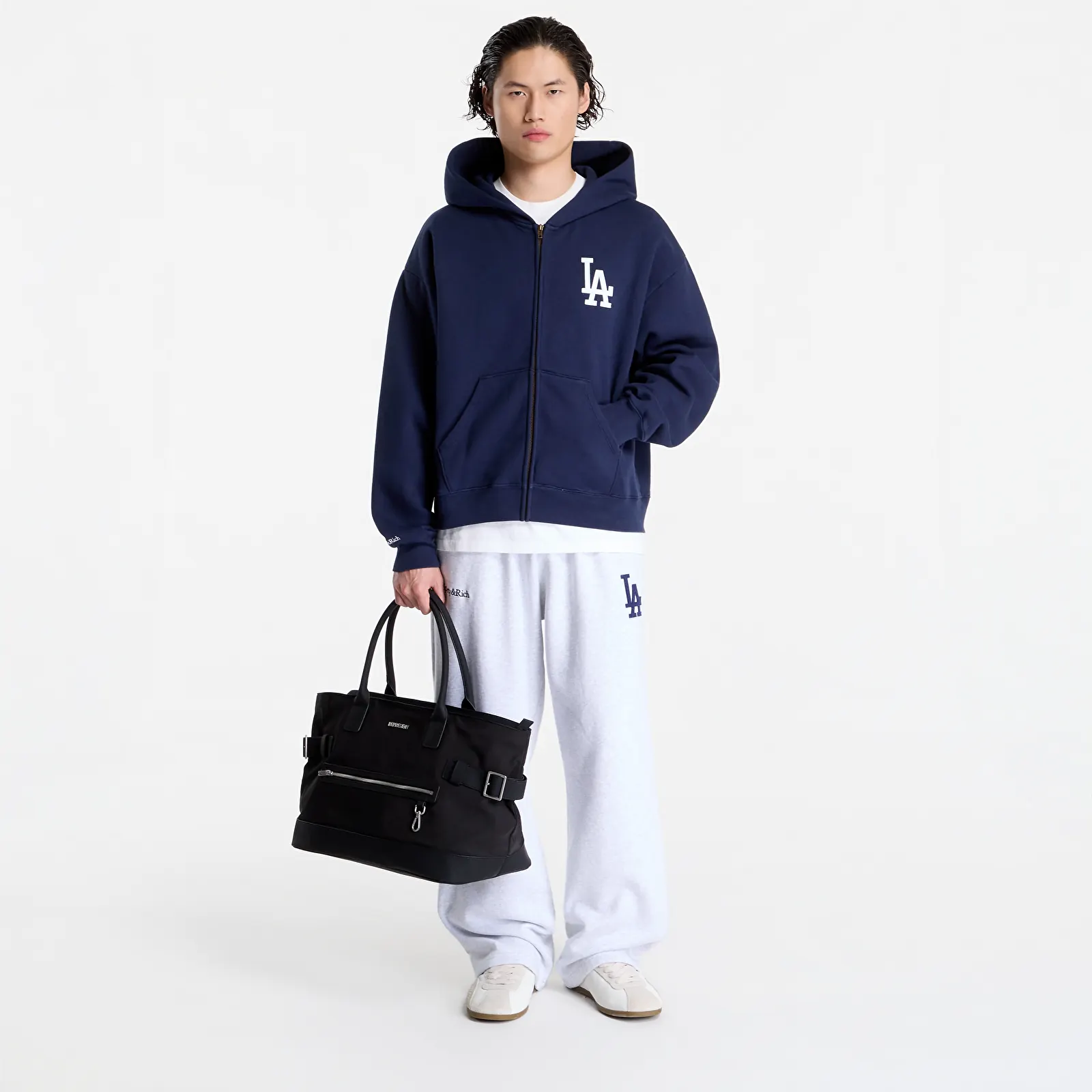 Hoodies and sweatshirts  Sporty & Rich LA Serif Zip Hoodie UNISEX Dark Navy