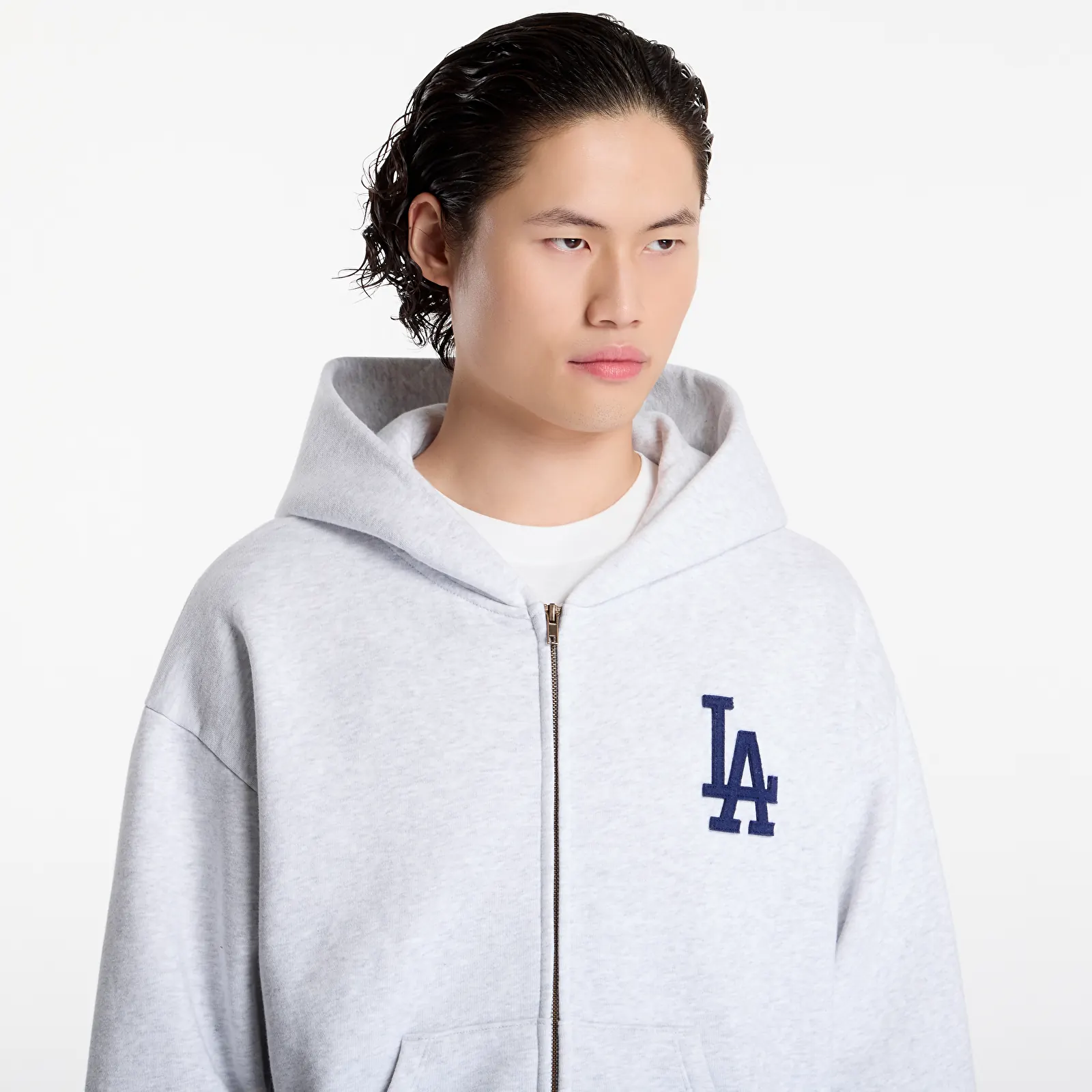 Hoodies and sweatshirts  Sporty & Rich LA Serif Zip Hoodie UNISEX Heather Gray