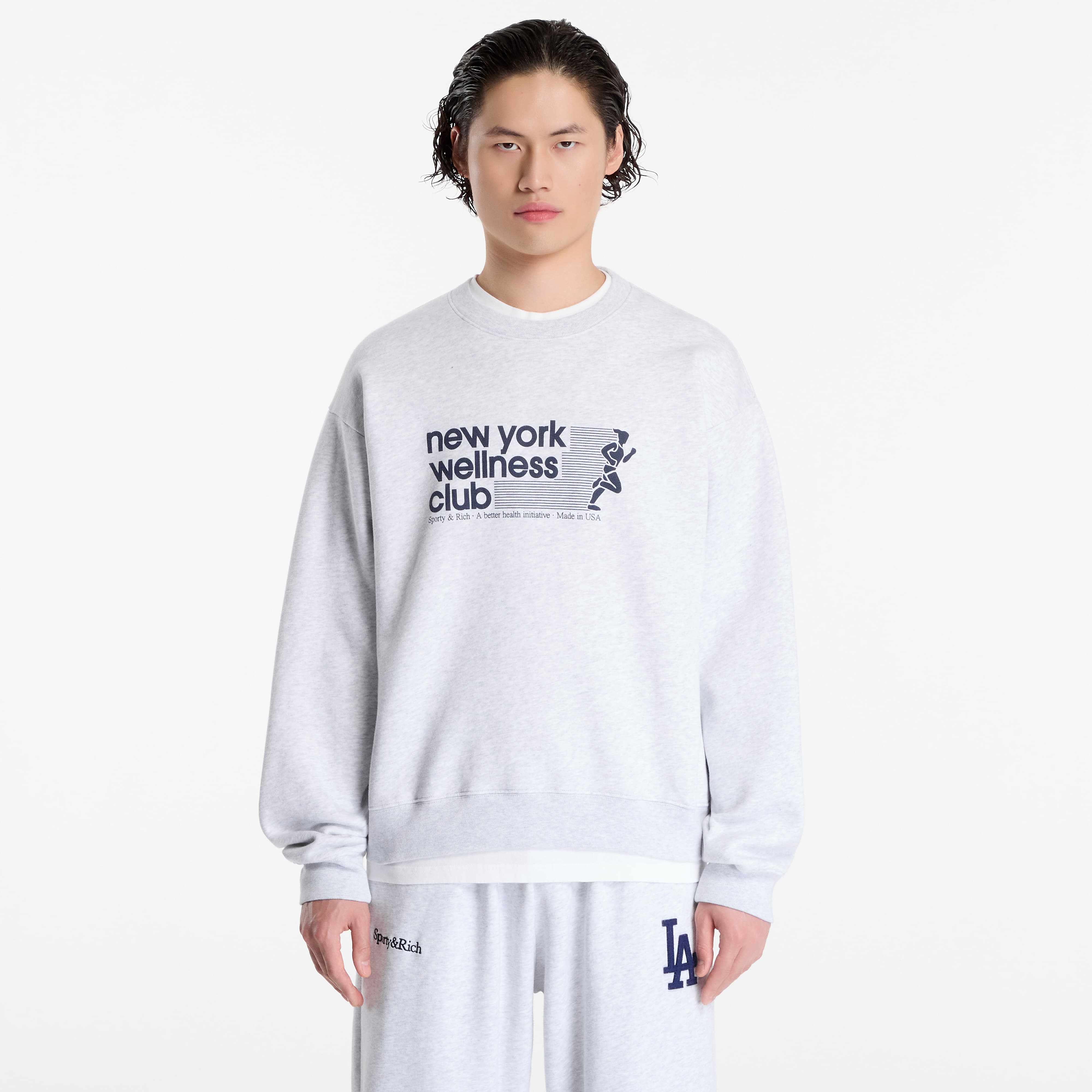 Суитшърт Sporty & Rich USA Wellness Club Crewneck UNISEX Heather Gray L