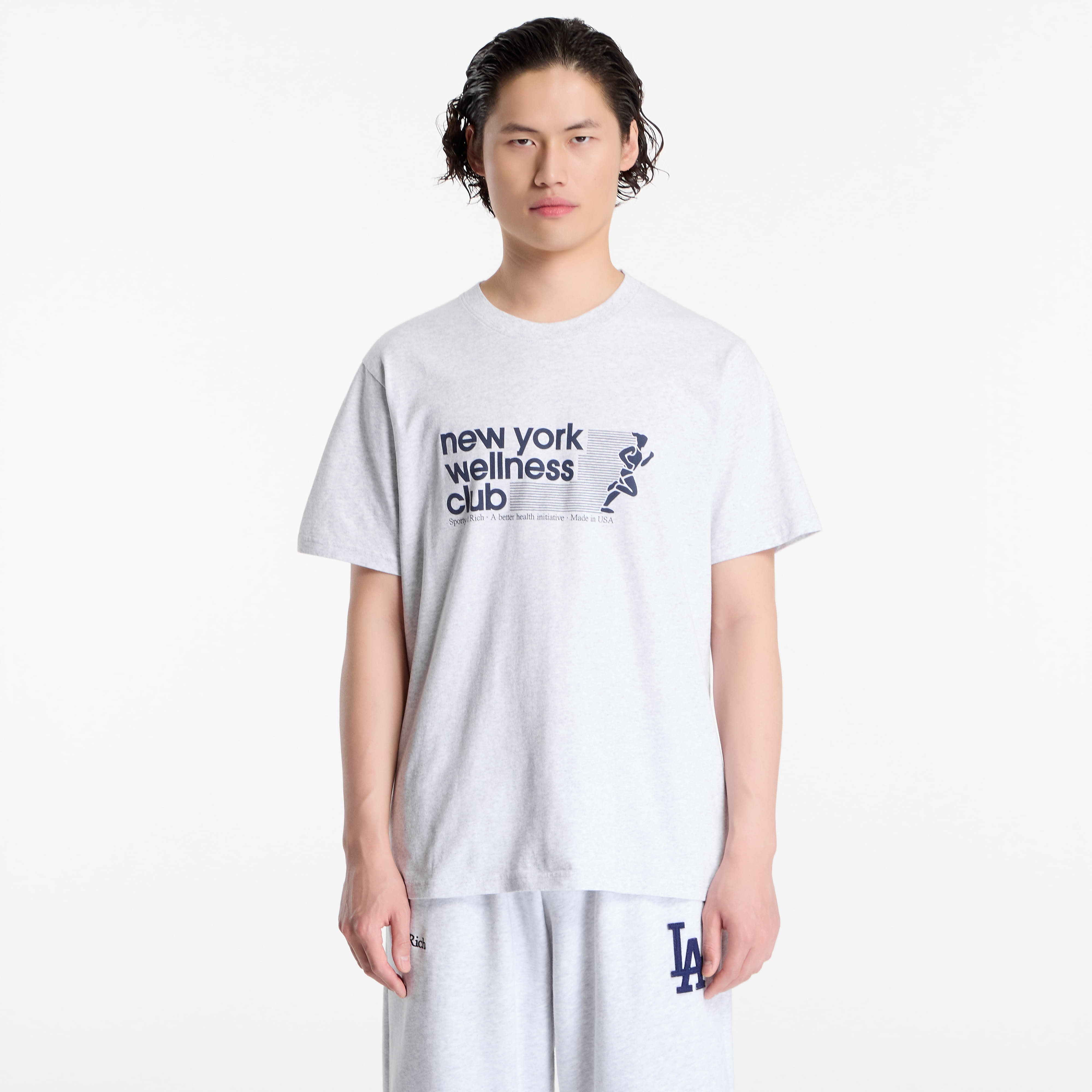 Tricou Sporty & Rich USA Wellness Club Tshirt UNISEX Heather Gray XS