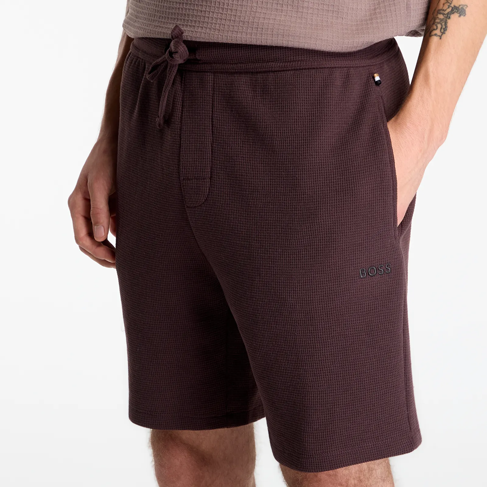 Шорти Hugo Boss Waffle Shorts Brown