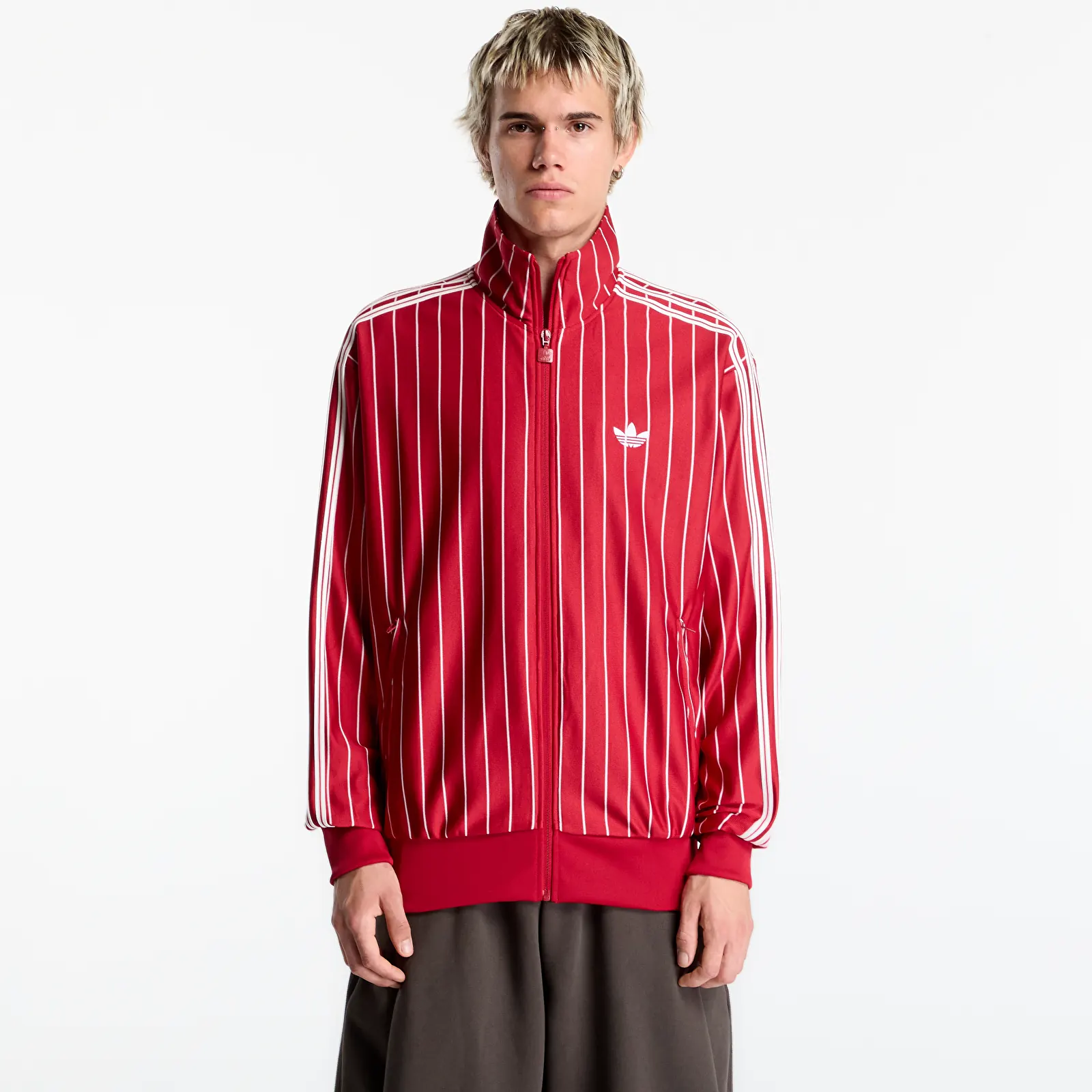 Vīriešu jakas adidas Firebird Pinstripes Track Top Team Victory Red