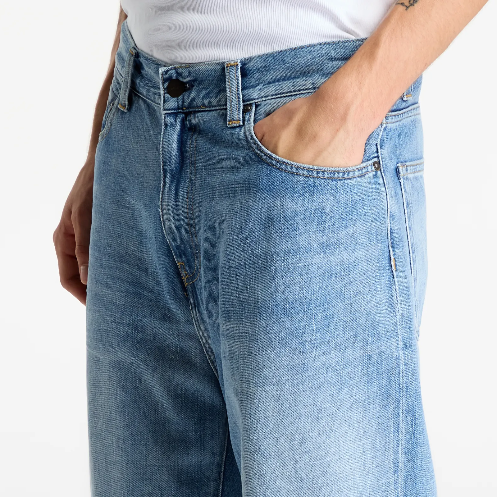 Jeans Carhartt WIP Aaron Pant Blue Burst Washed