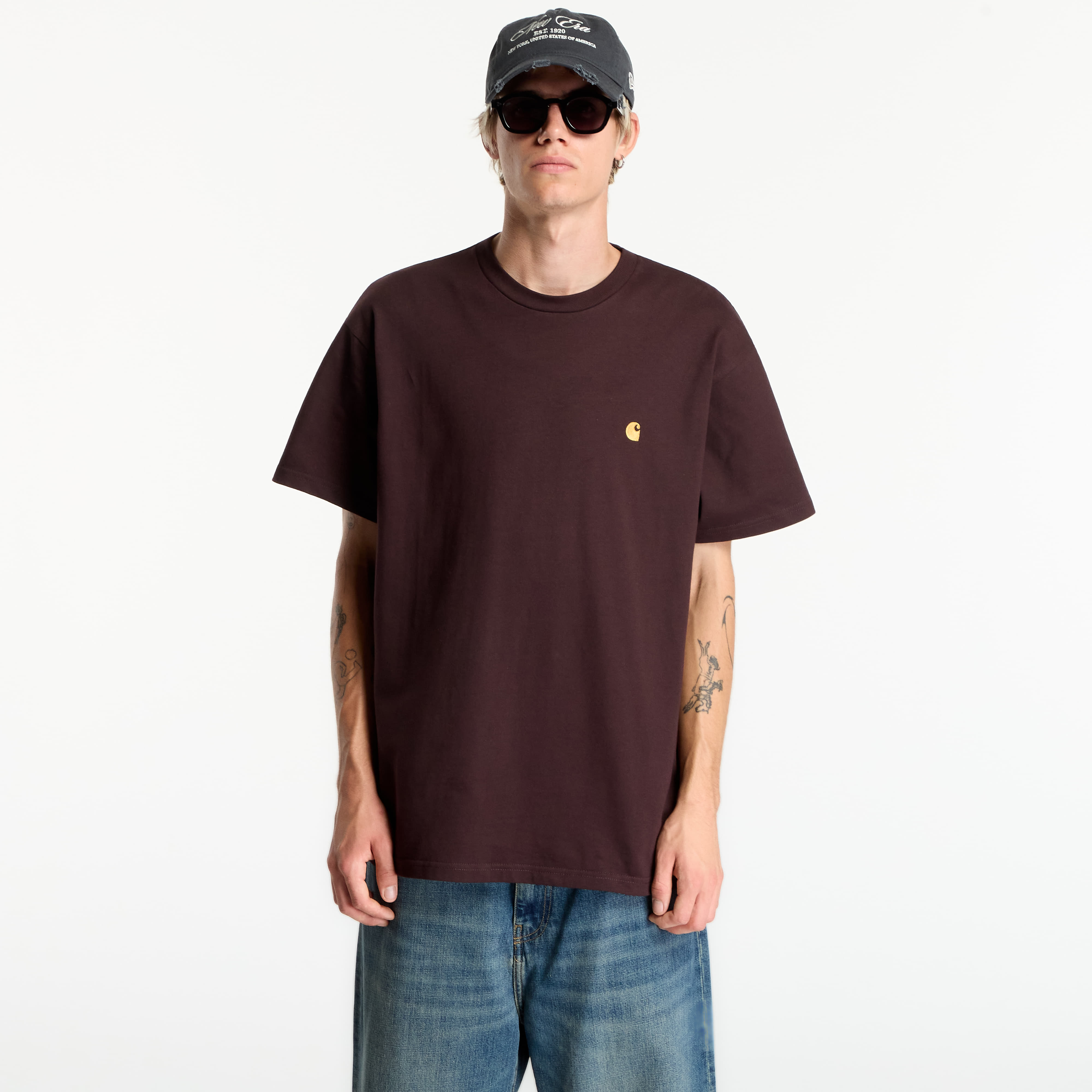 Tričko Carhartt WIP S/S Chase T-Shirt UNISEX Palisander/ Gold S