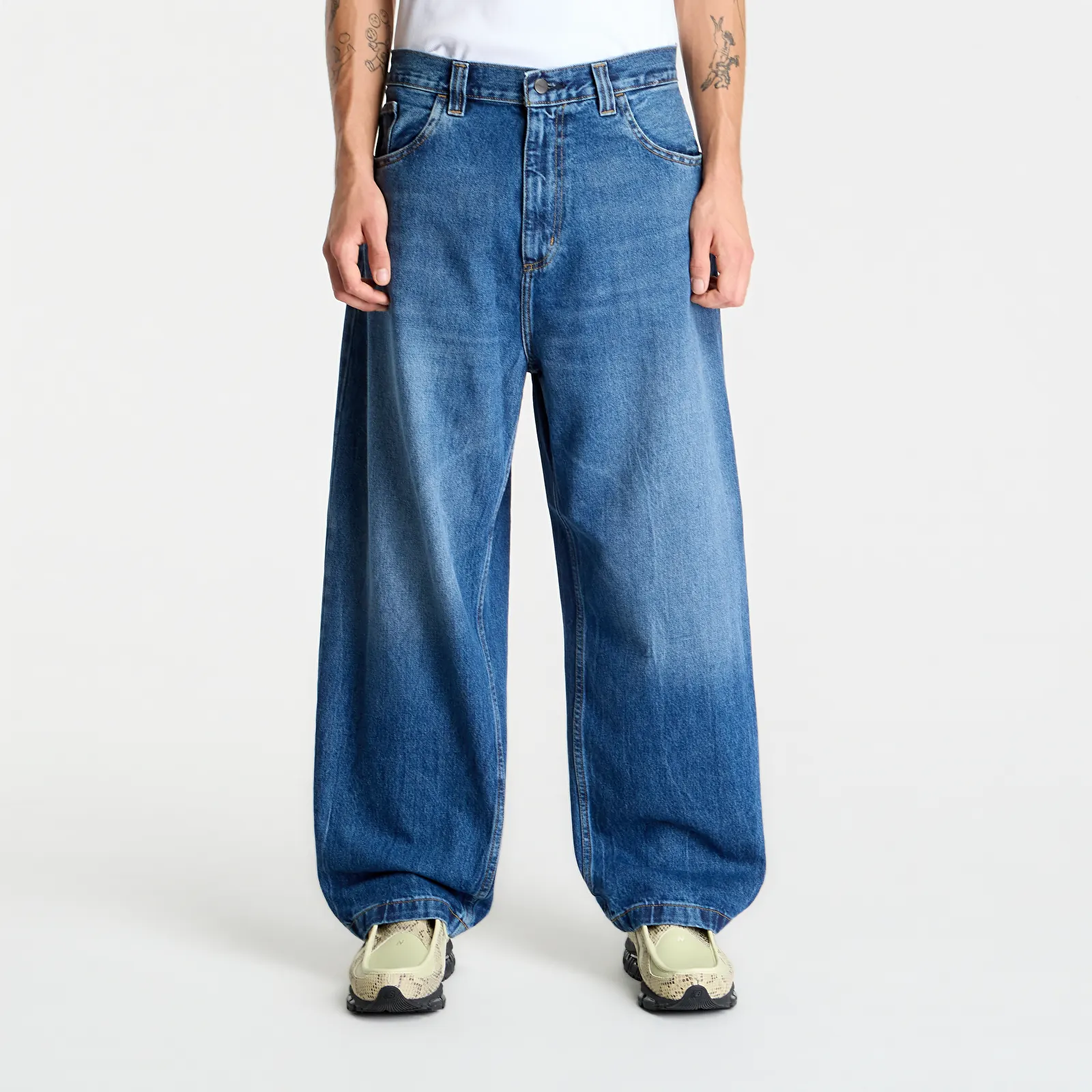 Džinsi Carhartt WIP Brandon Pant Blue Marble Used Wash