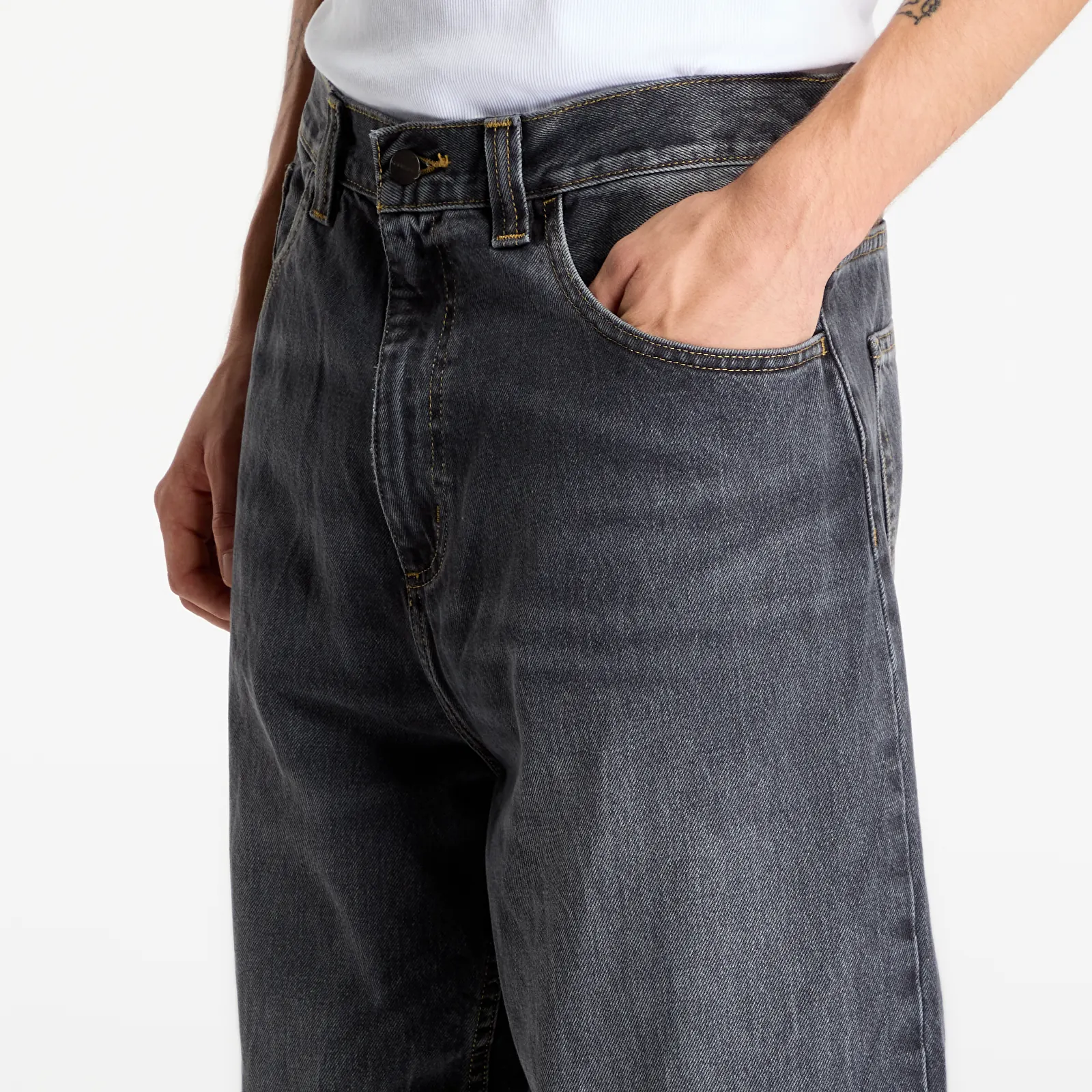Džinsi Carhartt WIP Brandon Pant Black Marble Used Wash