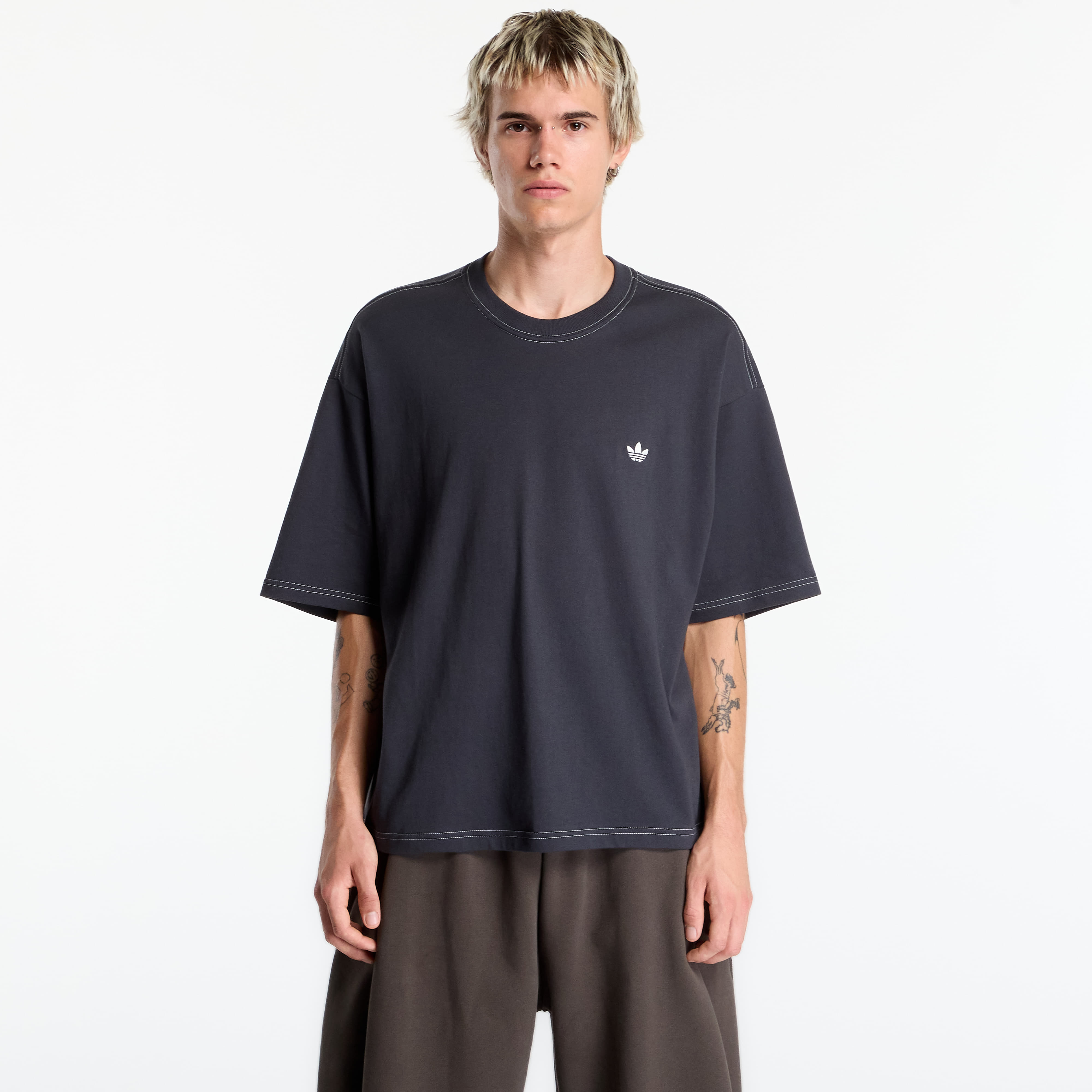 Tricou adidas Contrast Oversized T-Shirt Carbon S
