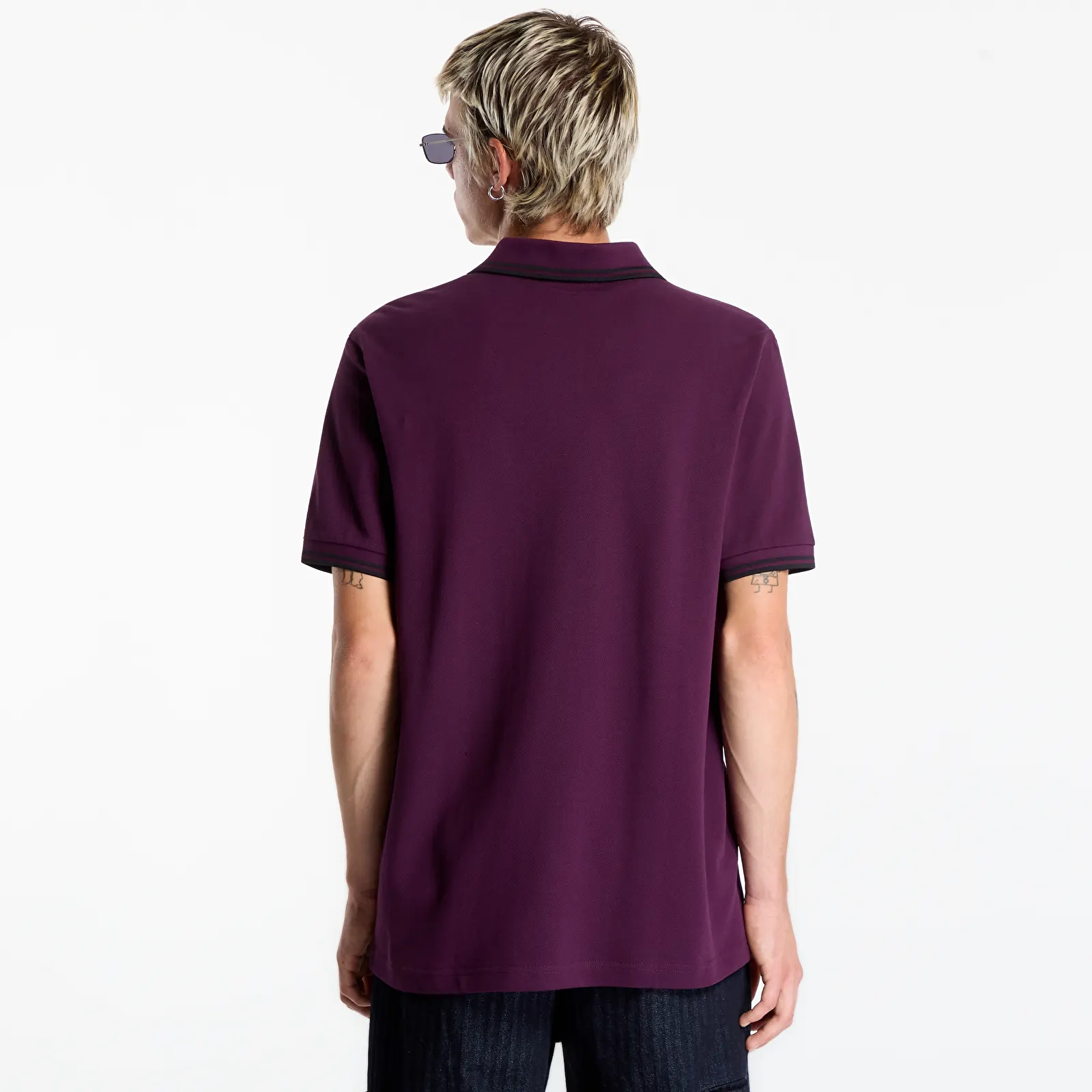 Marškinėliai FRED PERRY Twin Tipped Fred Perry Shirt Plum/Black
