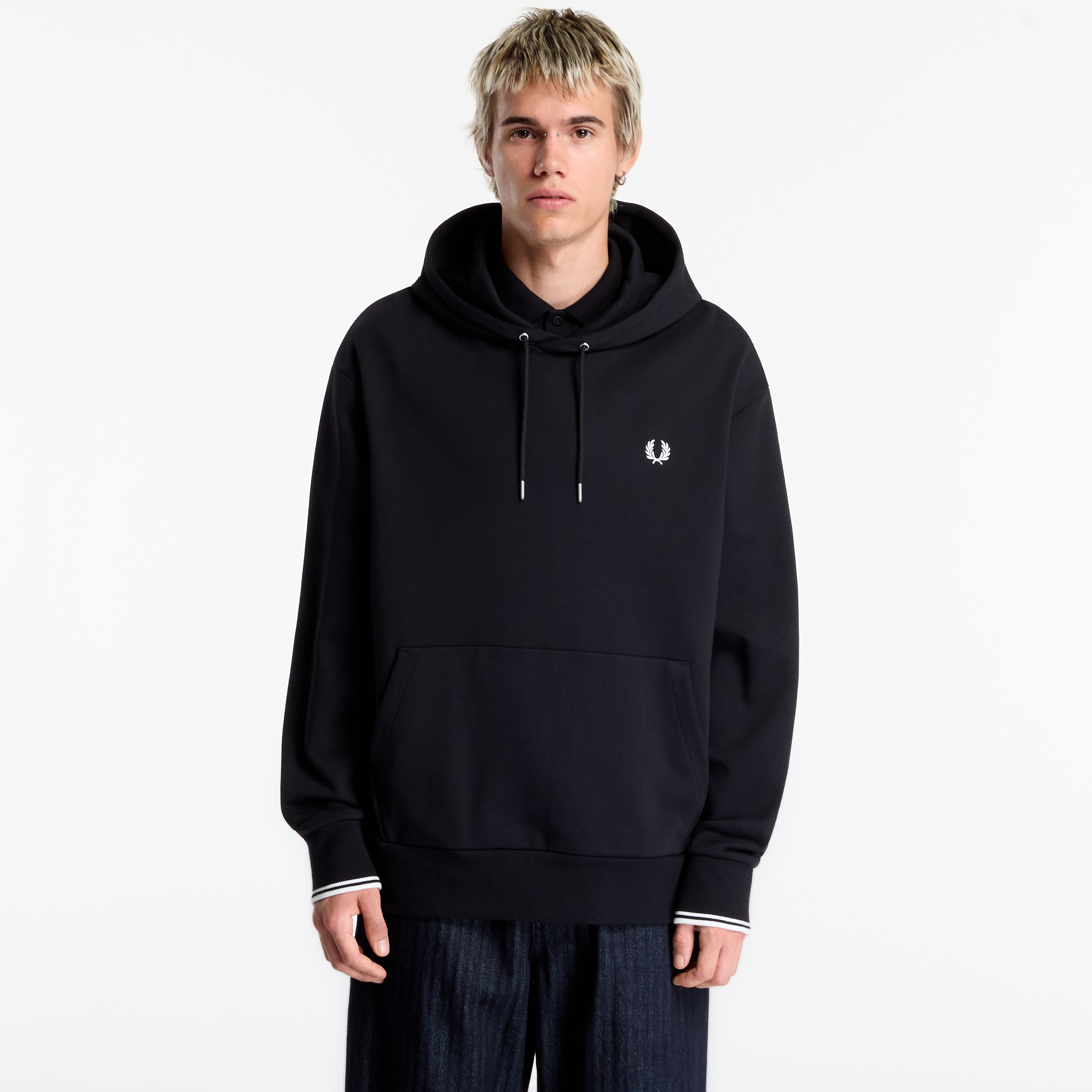 Sweatshirt FRED PERRY Tipped Hooded Sweatshirt Black XXL