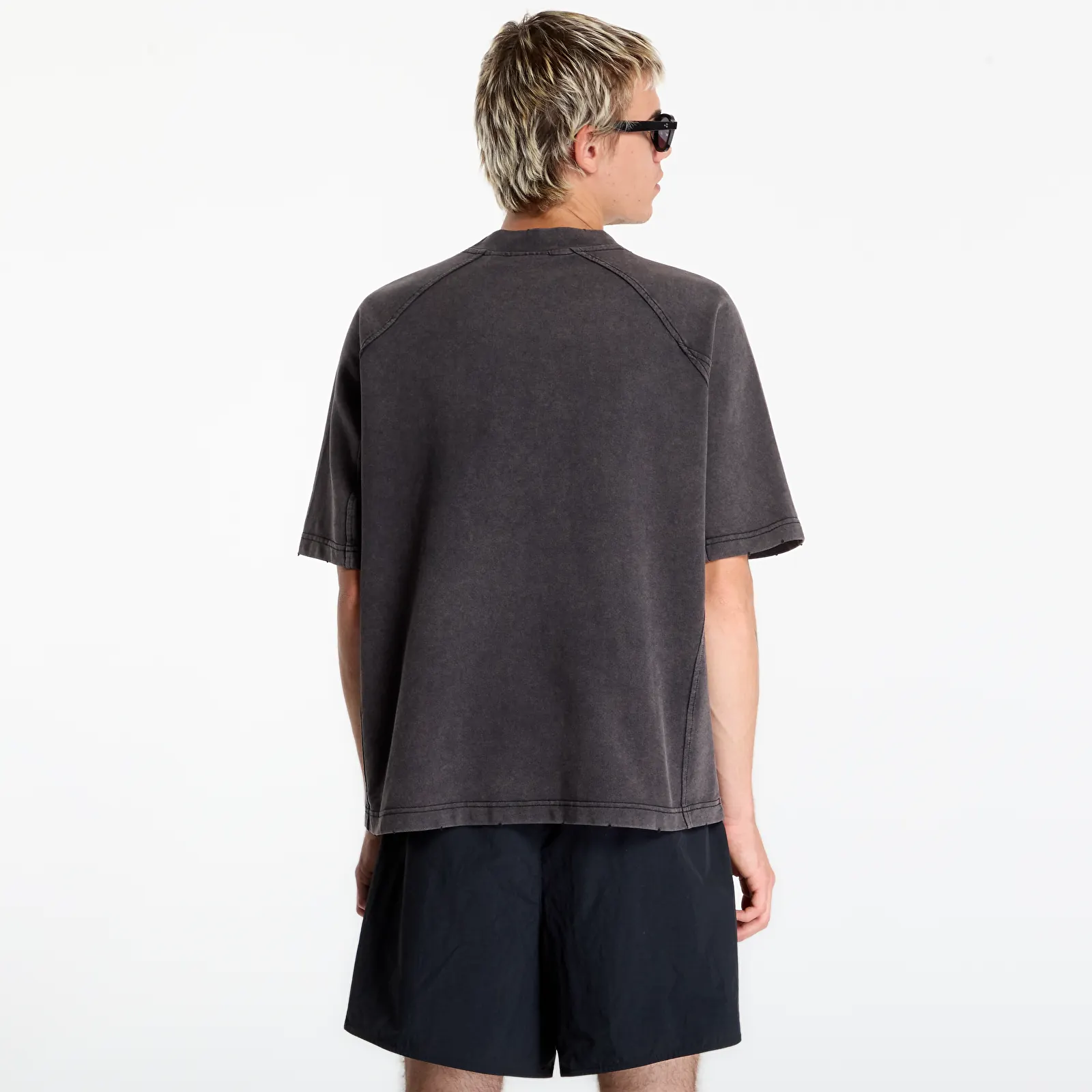 Мъжки тениски Daily Paper Raglan Stacked Dias Washed Jersey T Shirt Washed Black