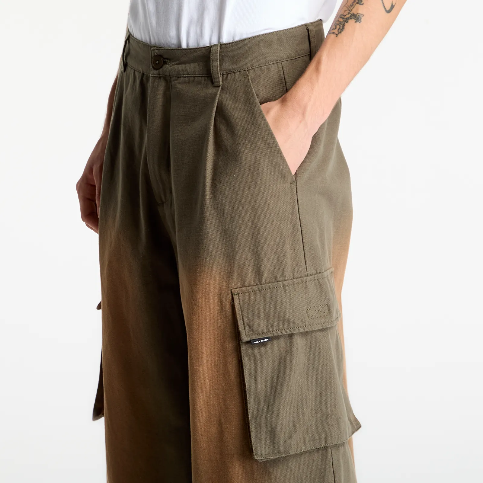 Hosen Daily Paper Washed Two Pocket Cargo Pants Army Green