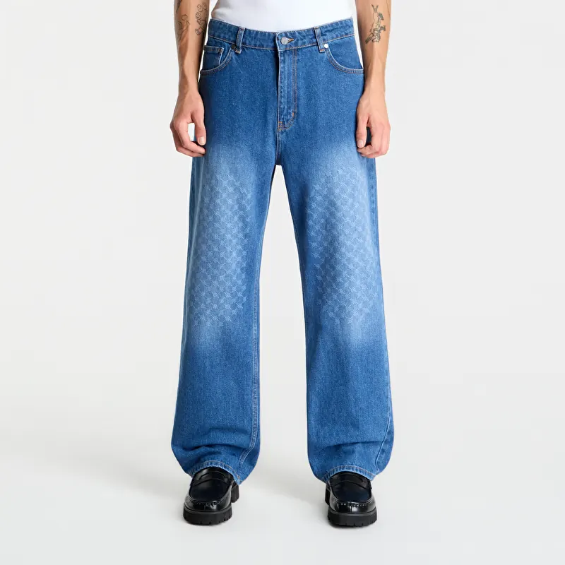 Jeans Daily Paper Faded Monogram Amba Jeans Mid Blue