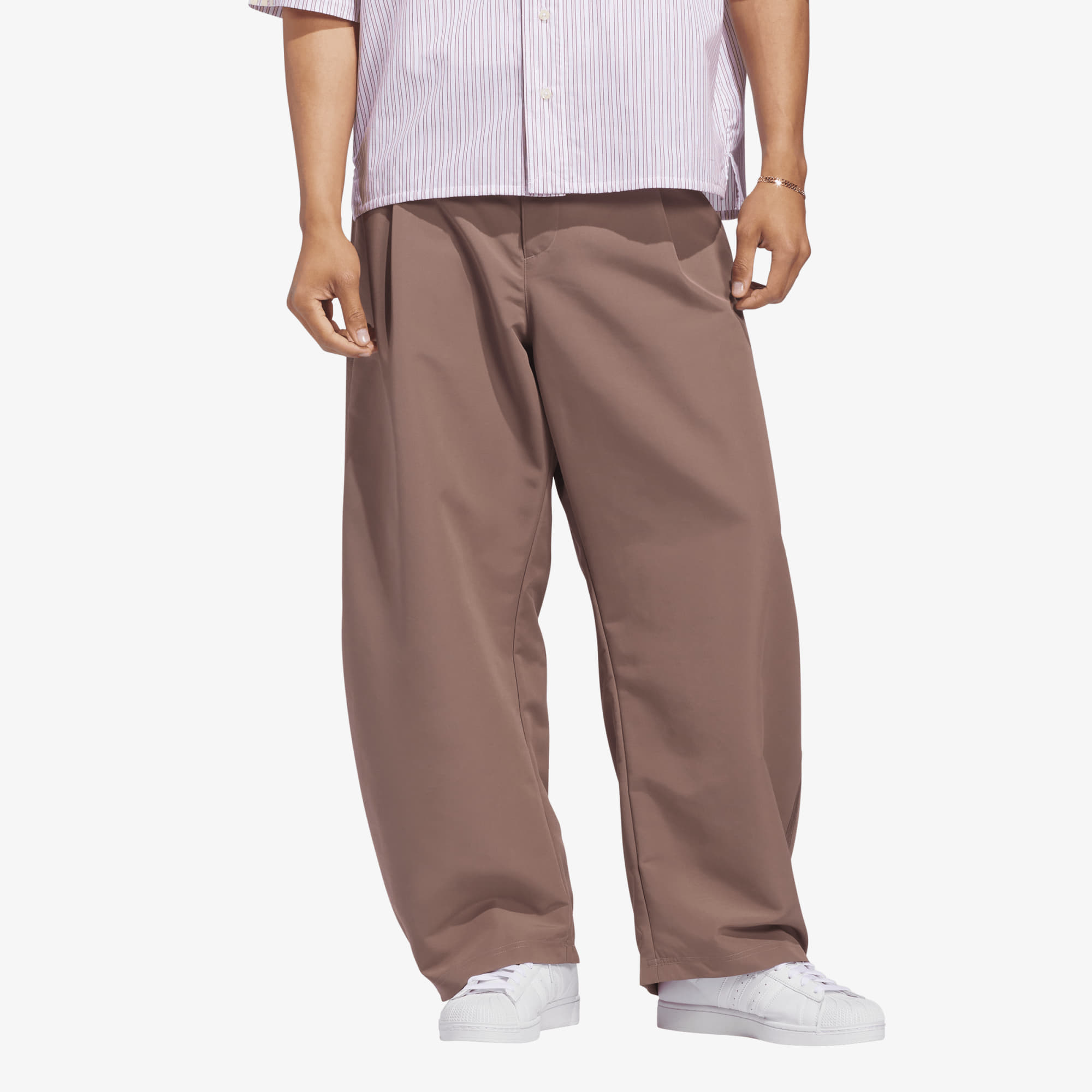 Kalhoty adidas Originals Woven Barrel Pant Trace Brown S